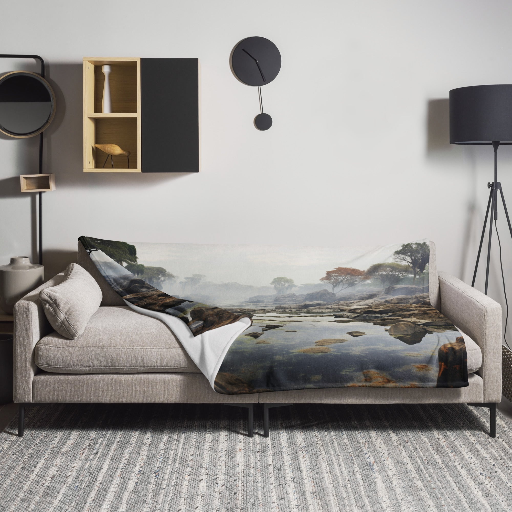 The Devils Pool Zambia Zimbabwe Blanket by Visual Verse - Image 1