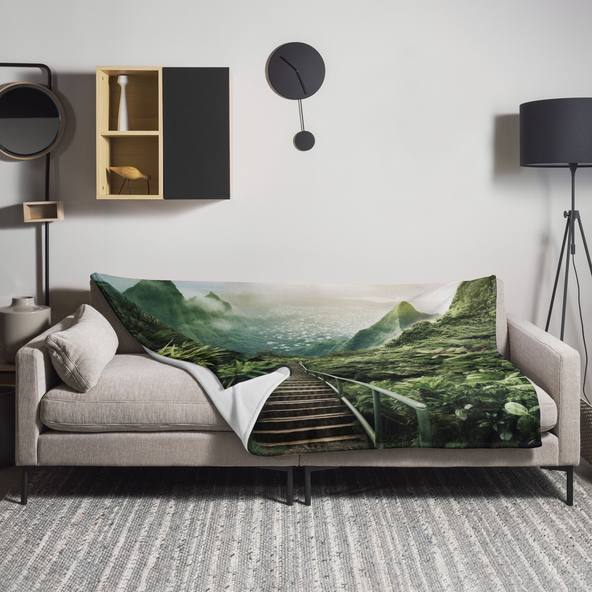 The Haiku Stairs Hawaii Blanket by Visual Verse - Image 1
