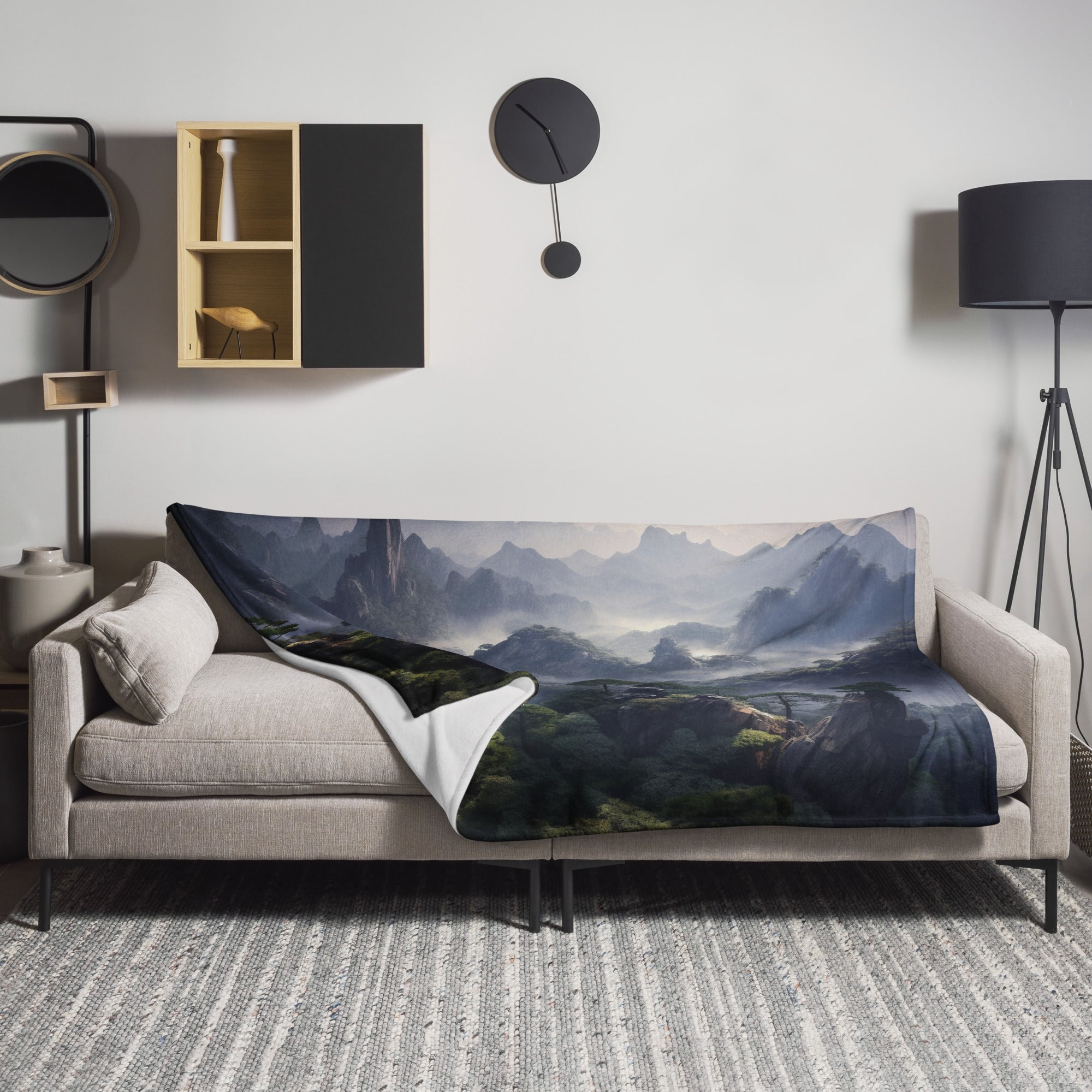 The Huangshan Mountain China Blanket by Visual Verse - Image 1