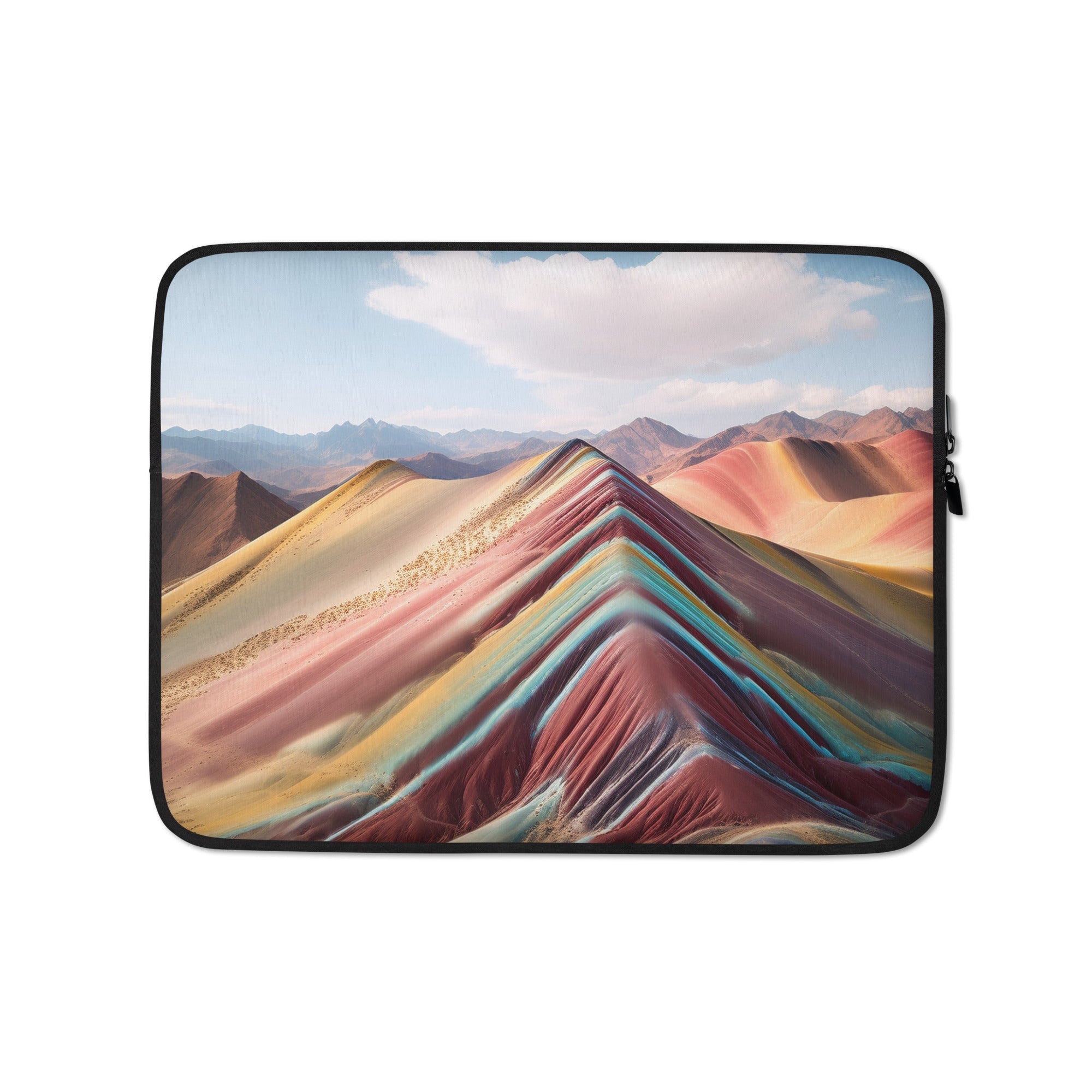 The Rainbow Mountain Peru Laptop Sleeve by Visual Verse - Image 2