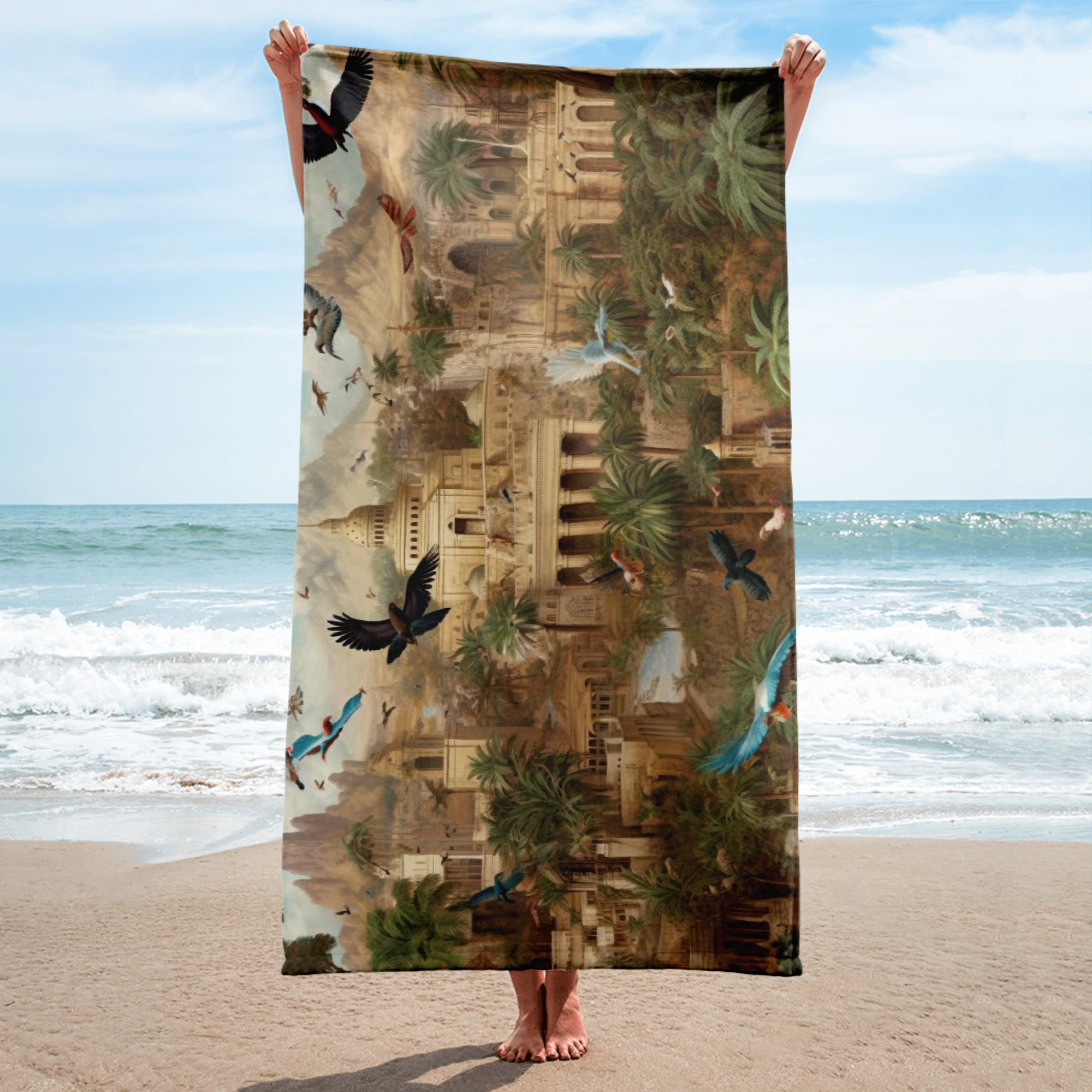 The Seven Wonders of The World Various Locations Beach Towel by Visual Verse - Image 2