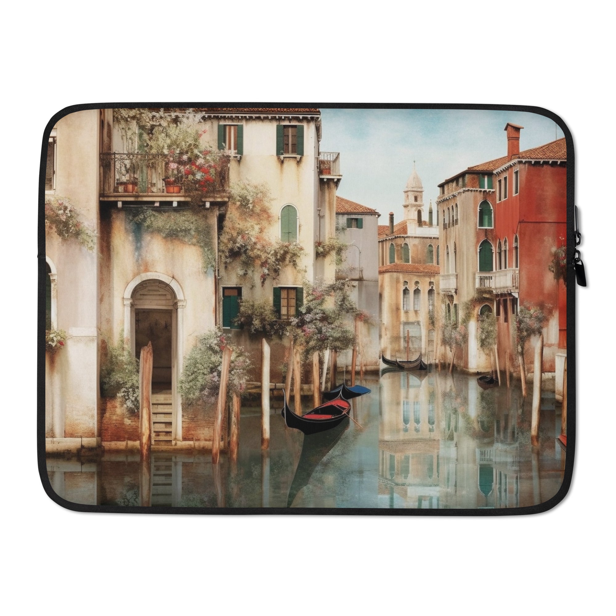 The Venice Canals Italy Laptop Sleeve by Visual Verse - Image 1