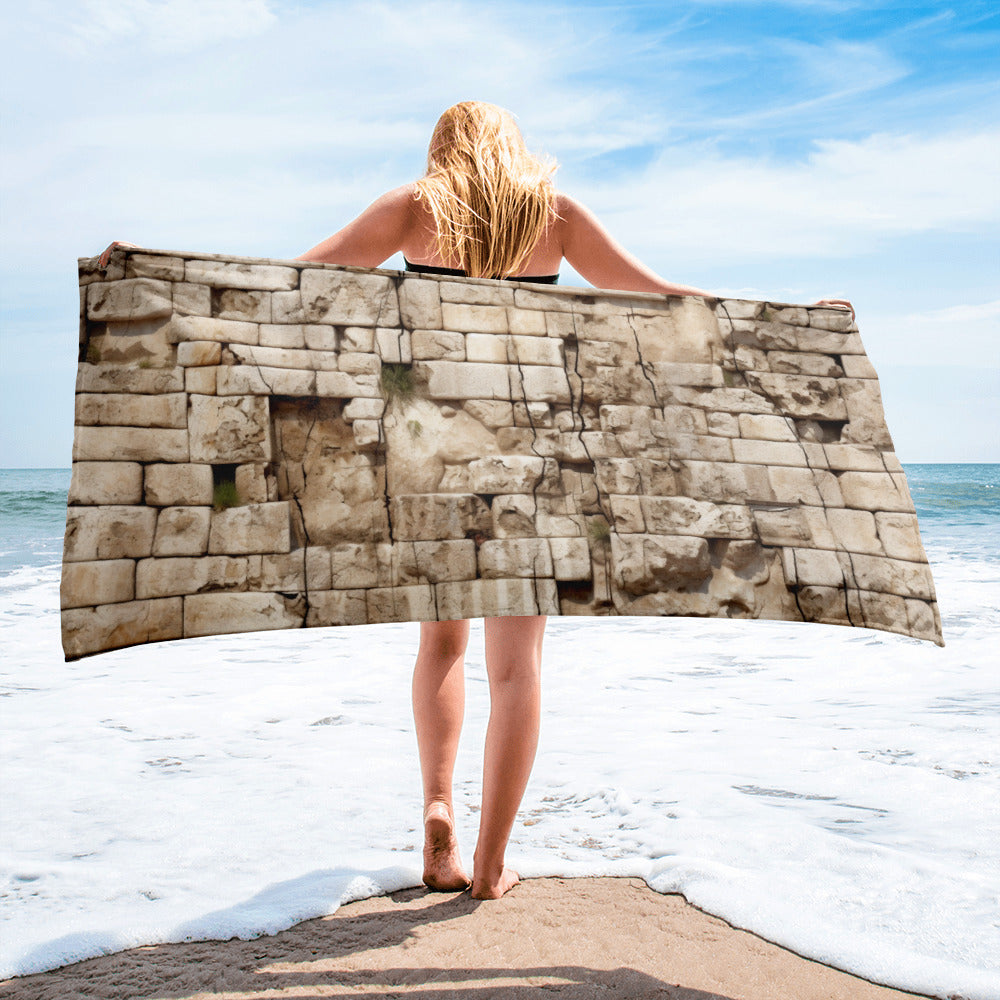 The Wailing Wall Israel Beach Towel by Visual Verse - Image 1