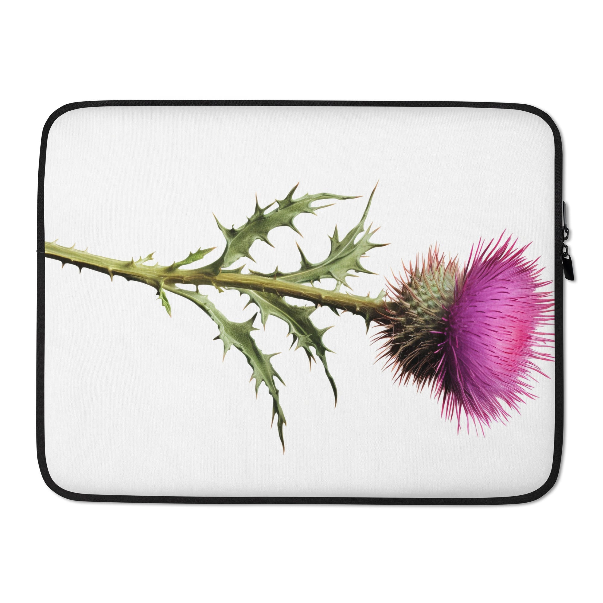 Thistle Flower Laptop Sleeve by Visual Verse - Image 1
