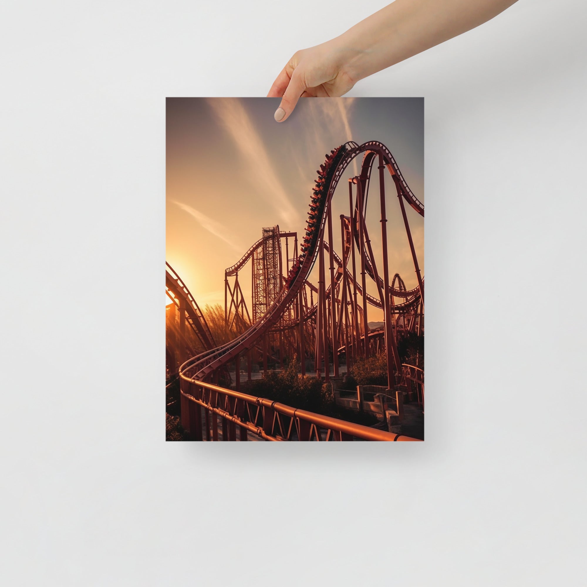 Thrilling Roller Coaster Ride Art Poster by Visual Verse - Image 3