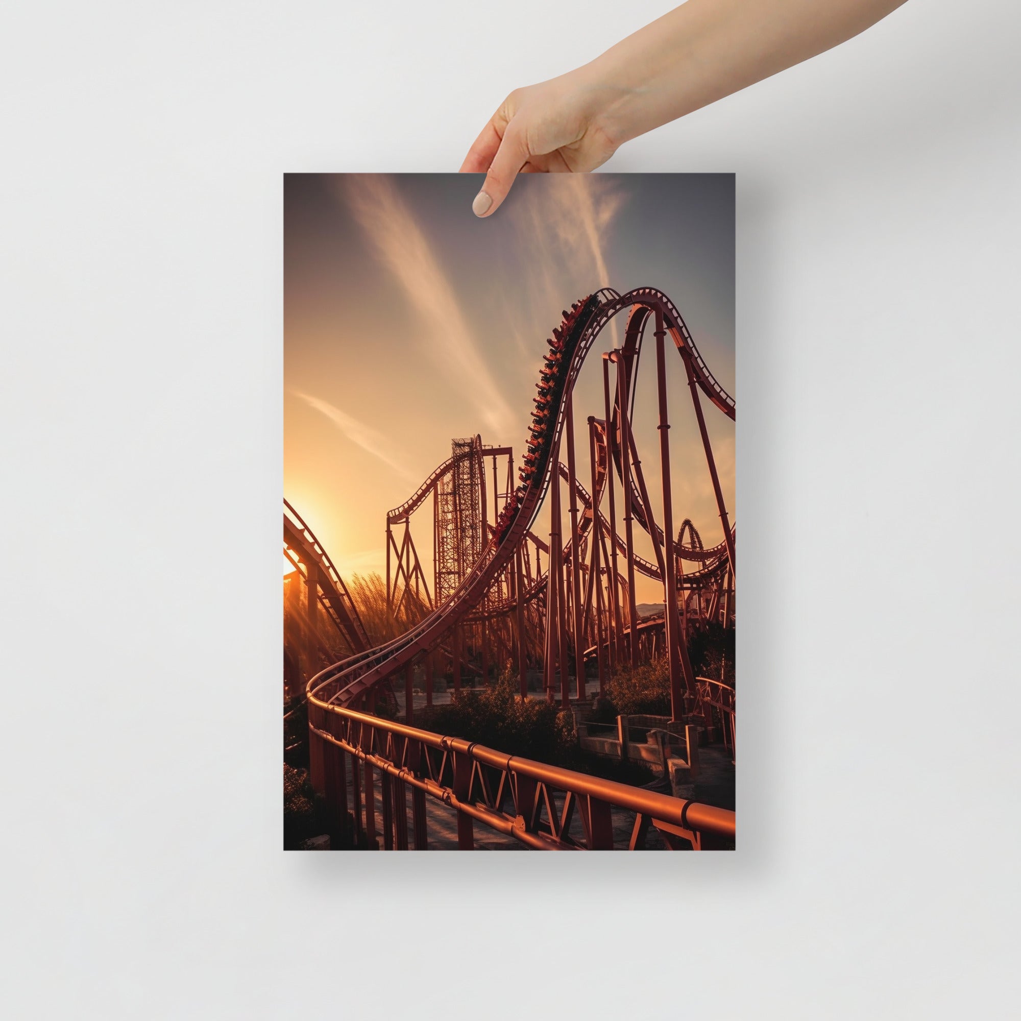 Thrilling Roller Coaster Ride Art Poster by Visual Verse - Image 4