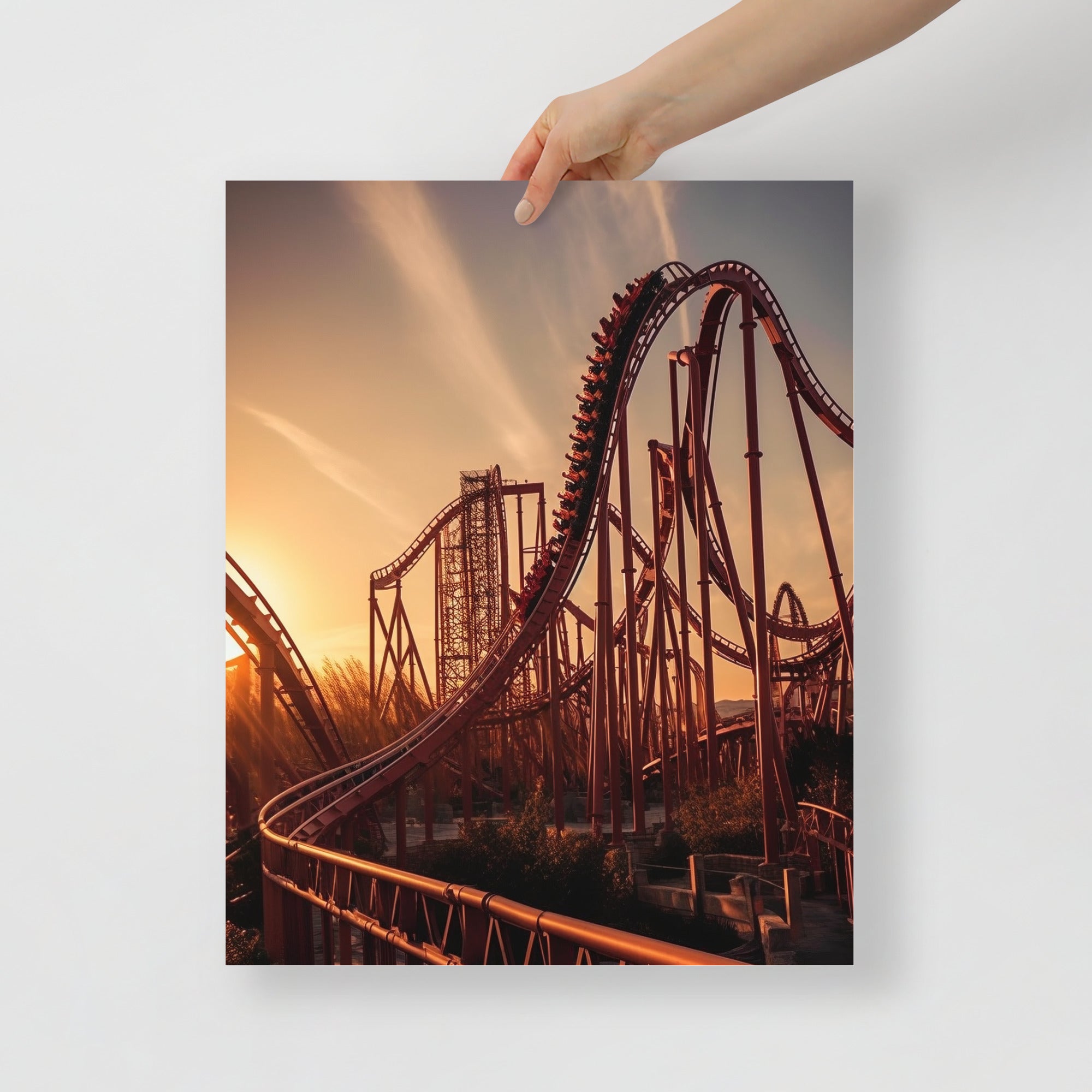 Thrilling Roller Coaster Ride Art Poster by Visual Verse - Image 5