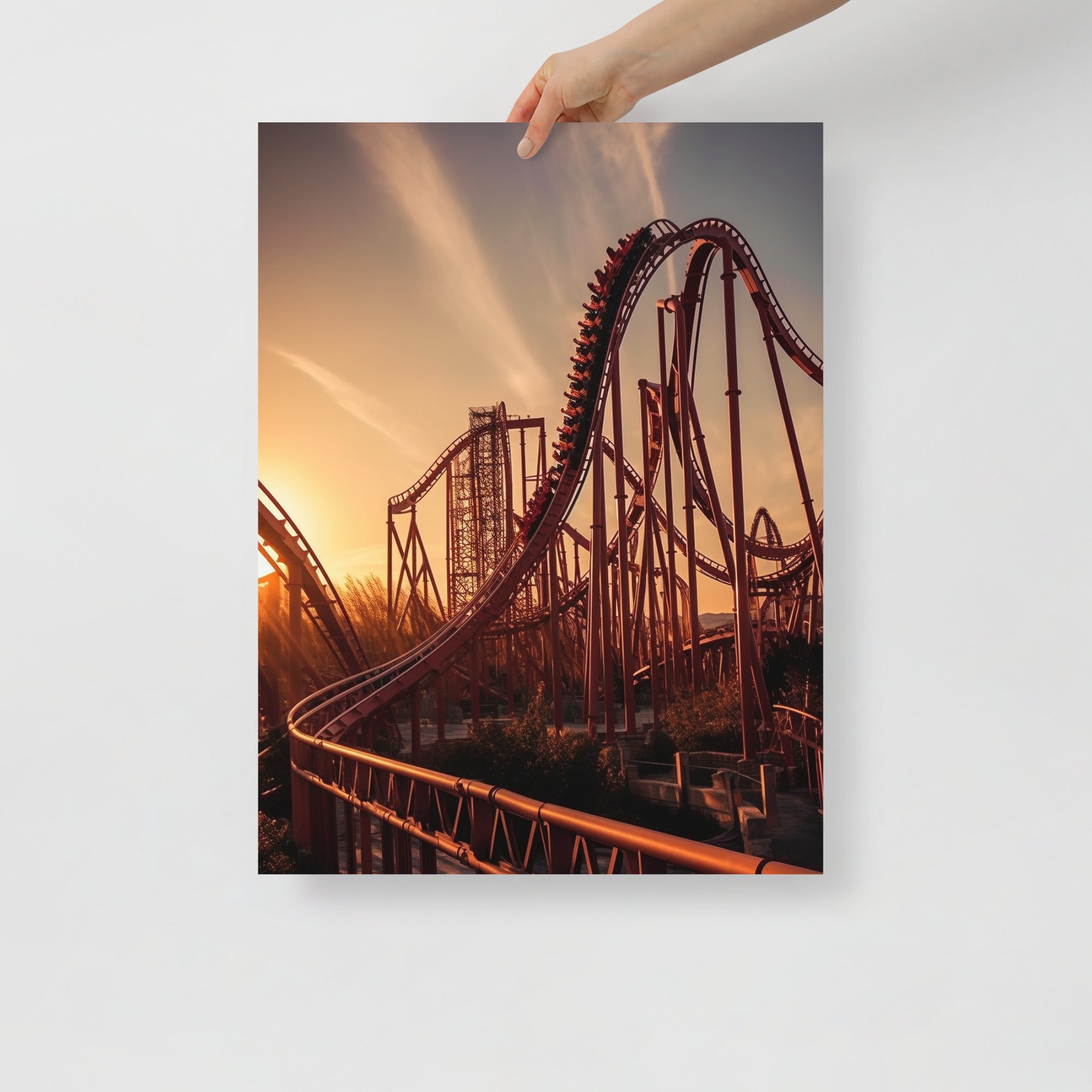 Thrilling Roller Coaster Ride Art Poster by Visual Verse - Image 6