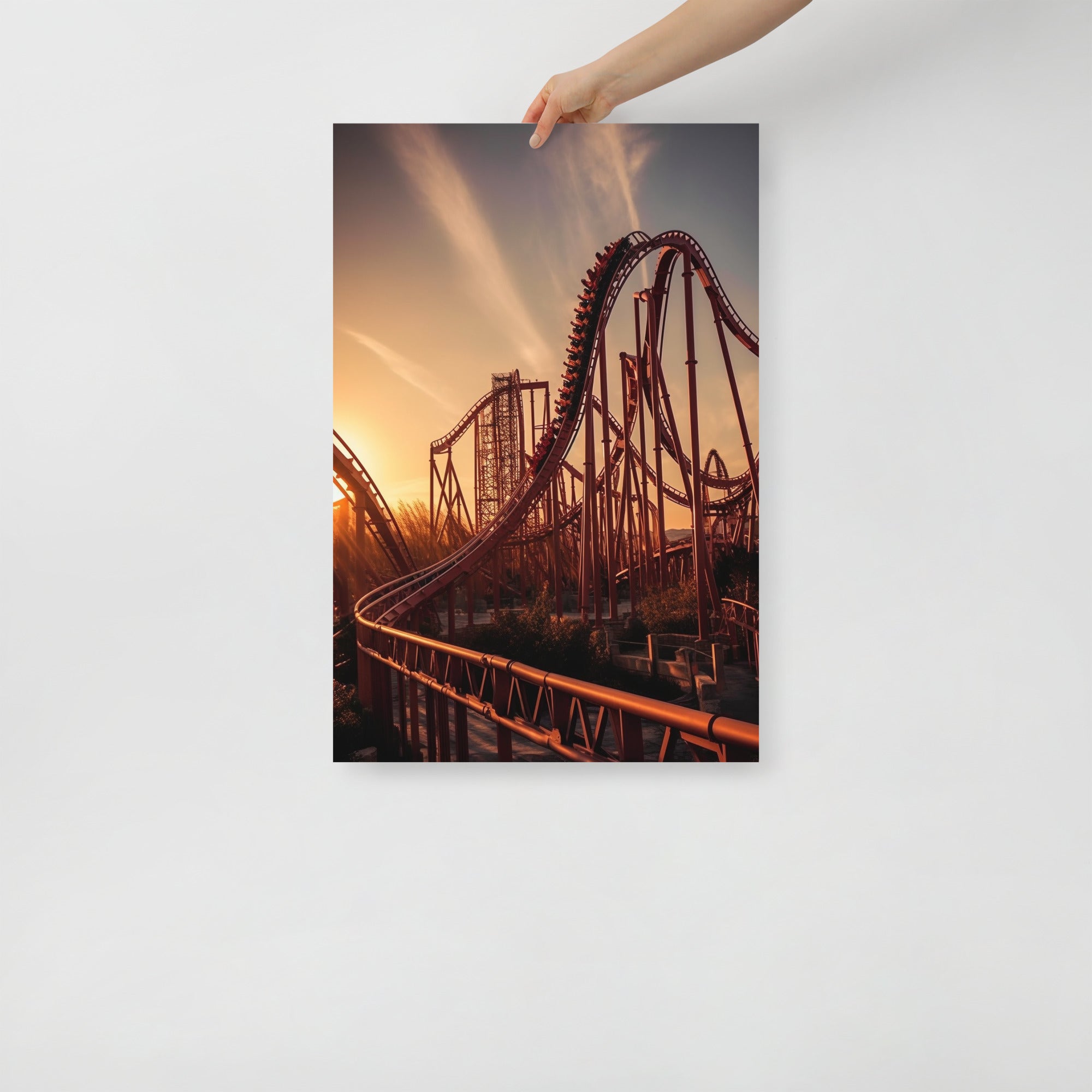 Thrilling Roller Coaster Ride Art Poster by Visual Verse - Image 7