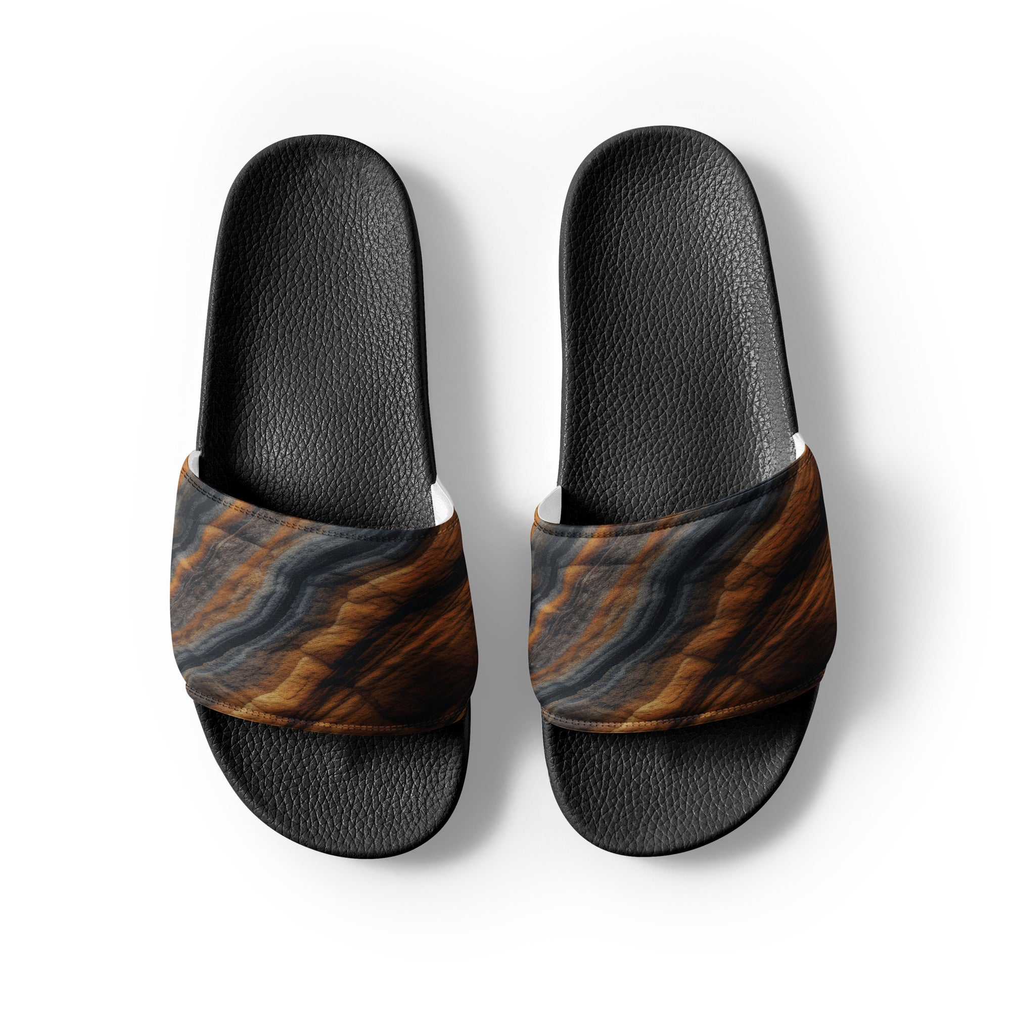 Tiger Eye Granite Men's Slides by Visual Verse - Image 2