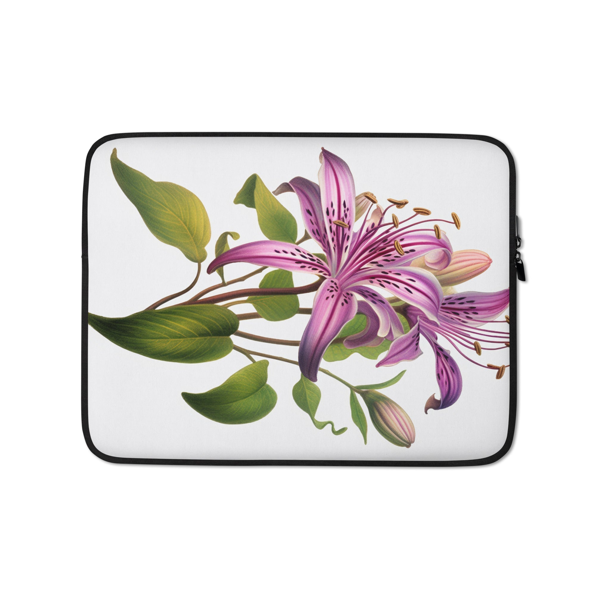 Toad Lily Flower Laptop Sleeve by Visual Verse - Image 2