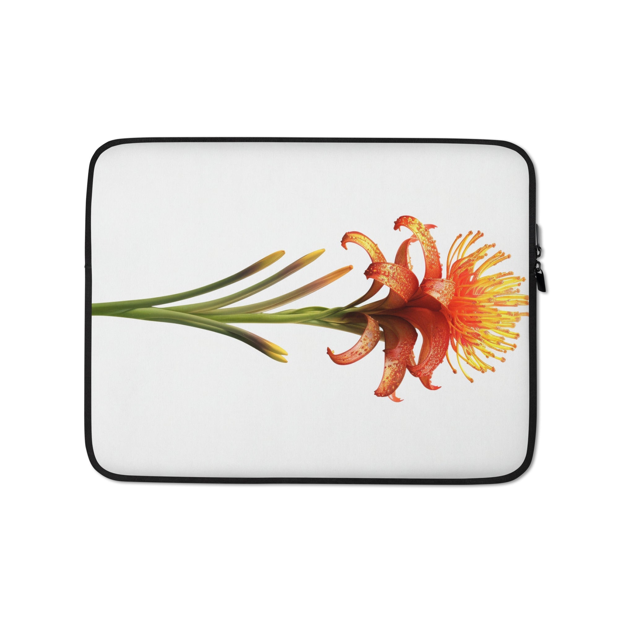 Torch Lily Flower Laptop Sleeve by Visual Verse - Image 2