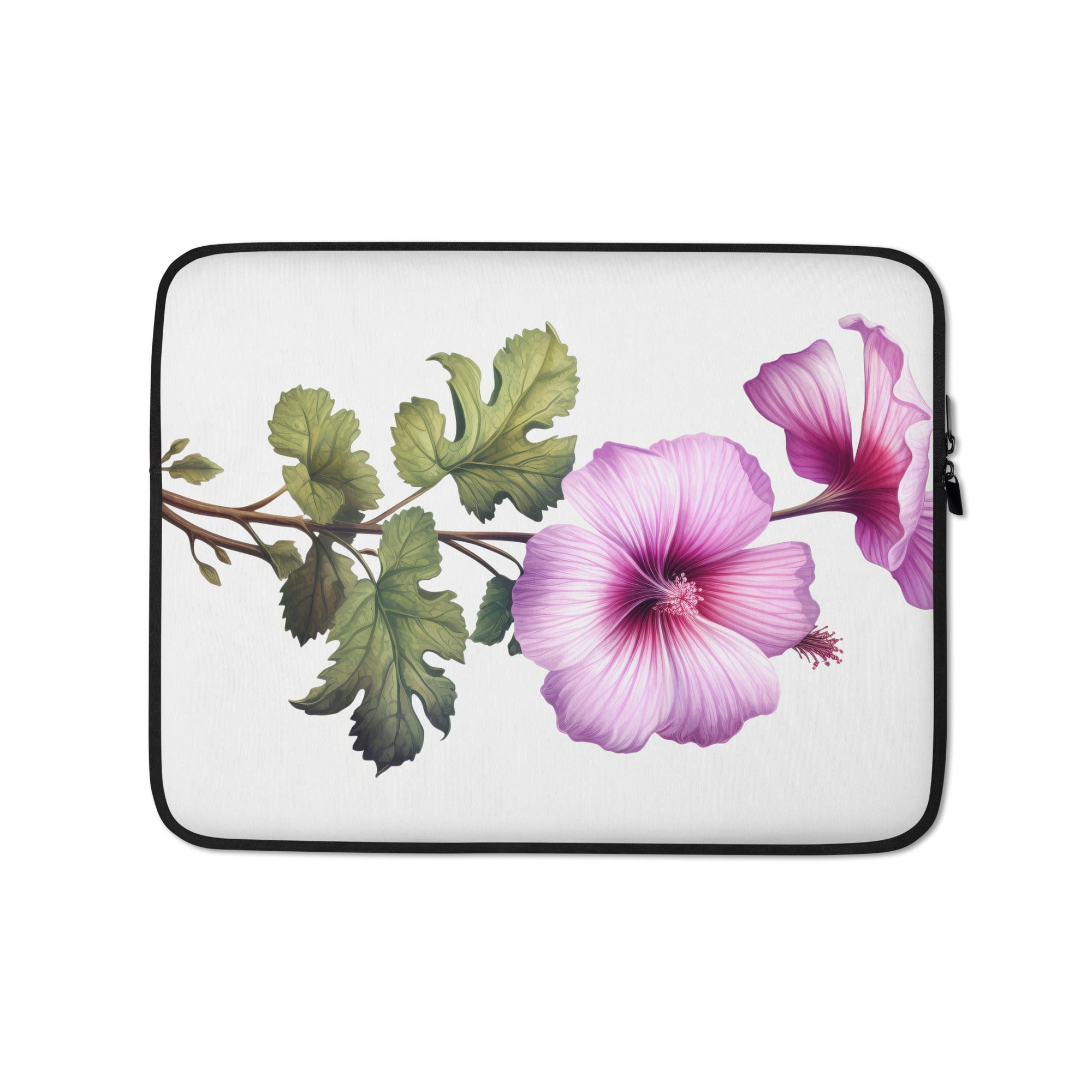 Tree Mallow Flower Laptop Sleeve by Visual Verse - Image 2