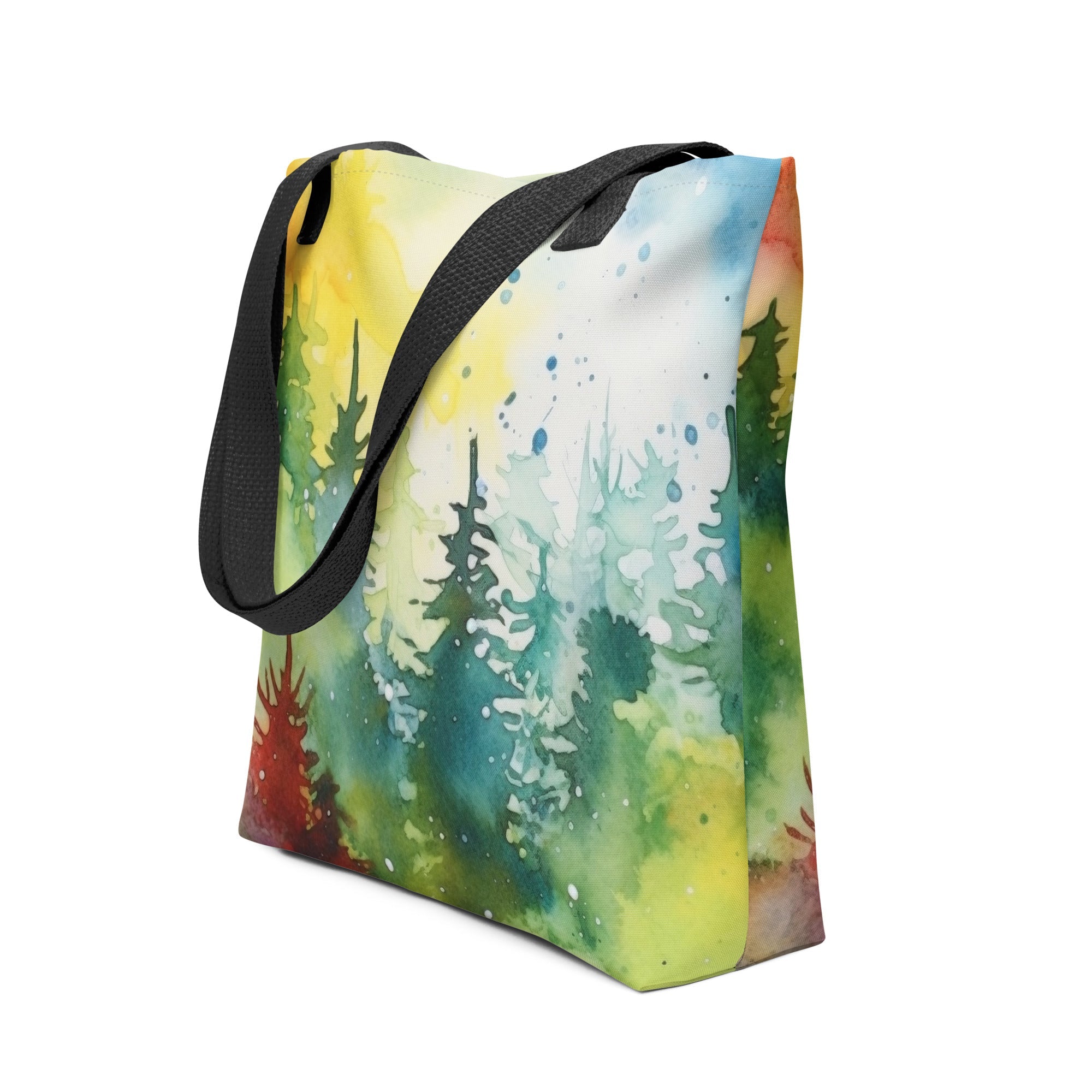 Tree Watercolor Painting Tote Bag by Visual Verse - Image 1