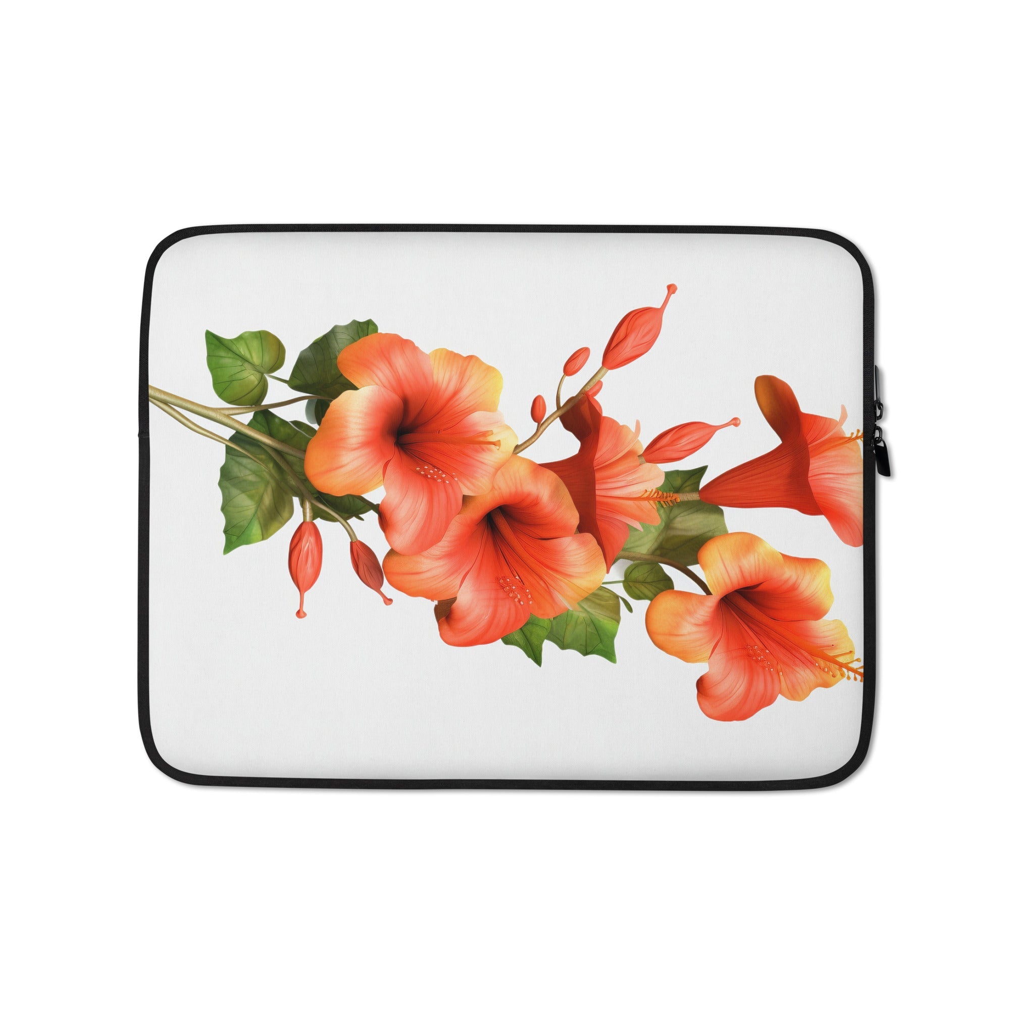 Trumpet Vine Flower Laptop Sleeve by Visual Verse - Image 2