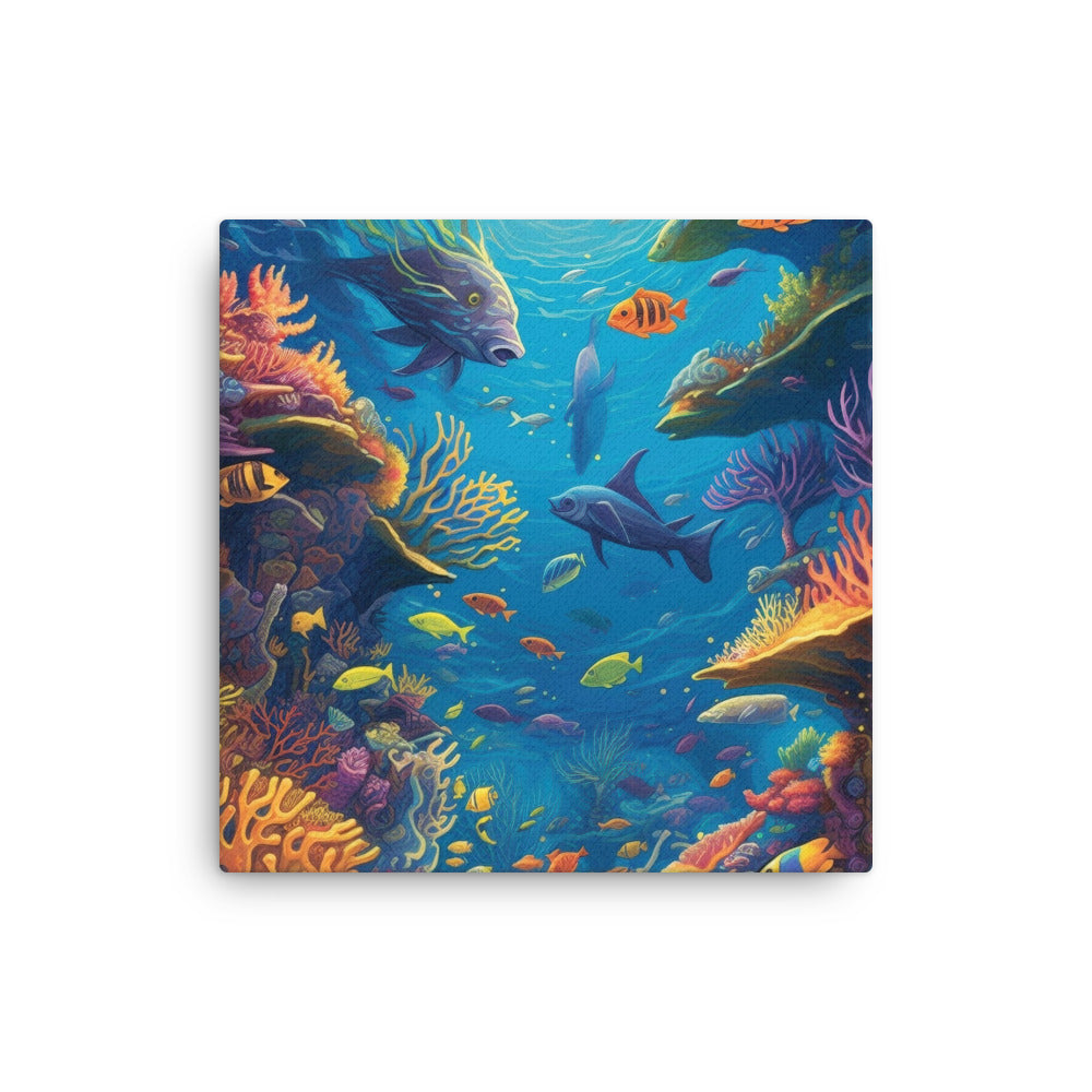 Under Water World Thin Canvas by Visual Verse - Image 3
