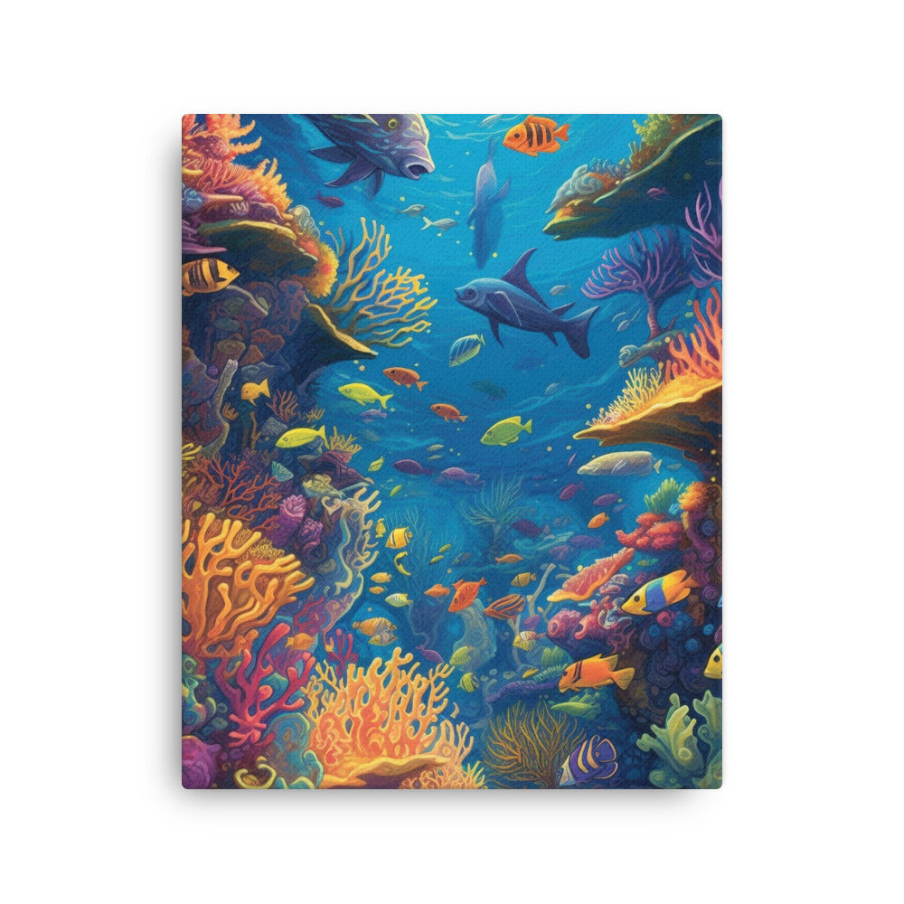 Under Water World Thin Canvas by Visual Verse - Image 4