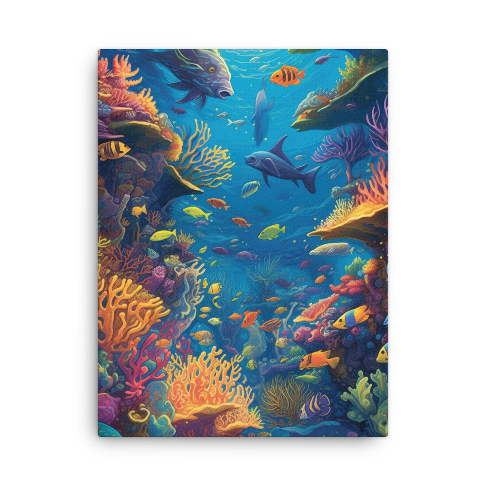 Under Water World Thin Canvas by Visual Verse - Image 5