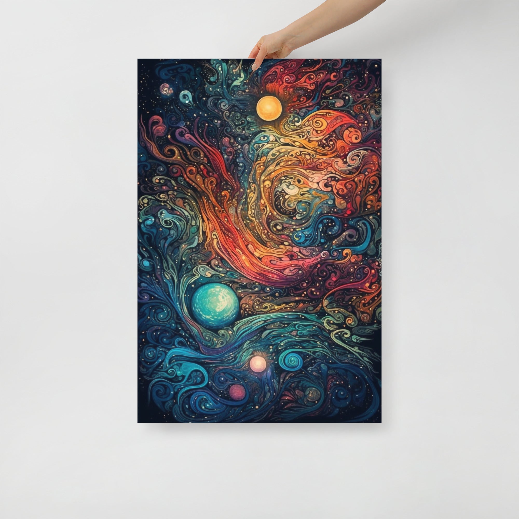 Vibrant Cosmic Trips Space Art Poster by Visual Verse - Image 1