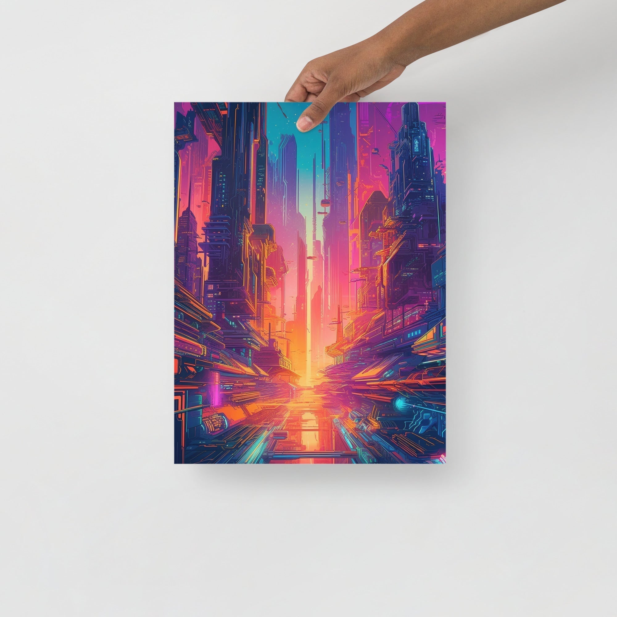 Vibrant Futuristic Psychedelic Abstract Art Poster by Visual Verse - Image 3