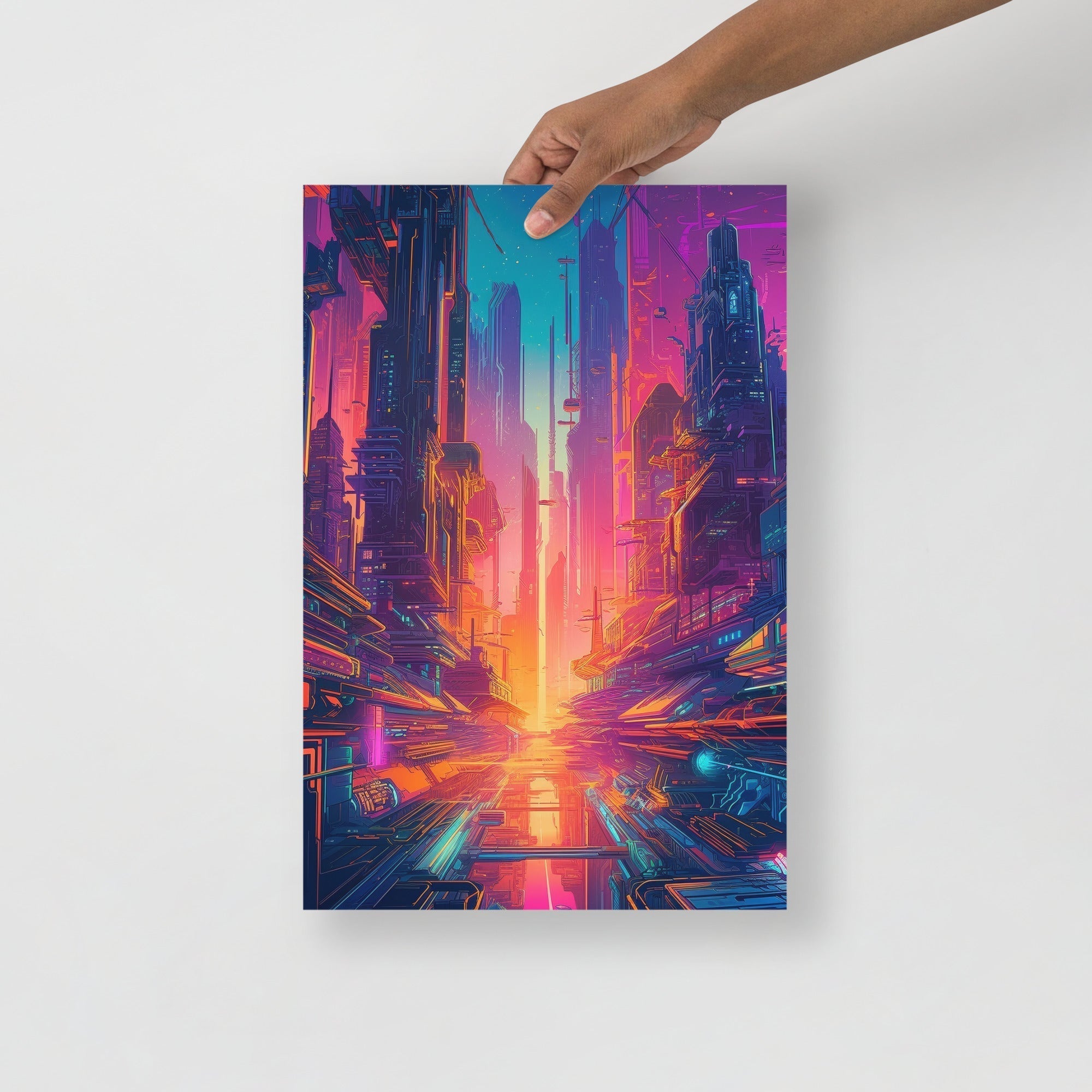 Vibrant Futuristic Psychedelic Abstract Art Poster by Visual Verse - Image 4