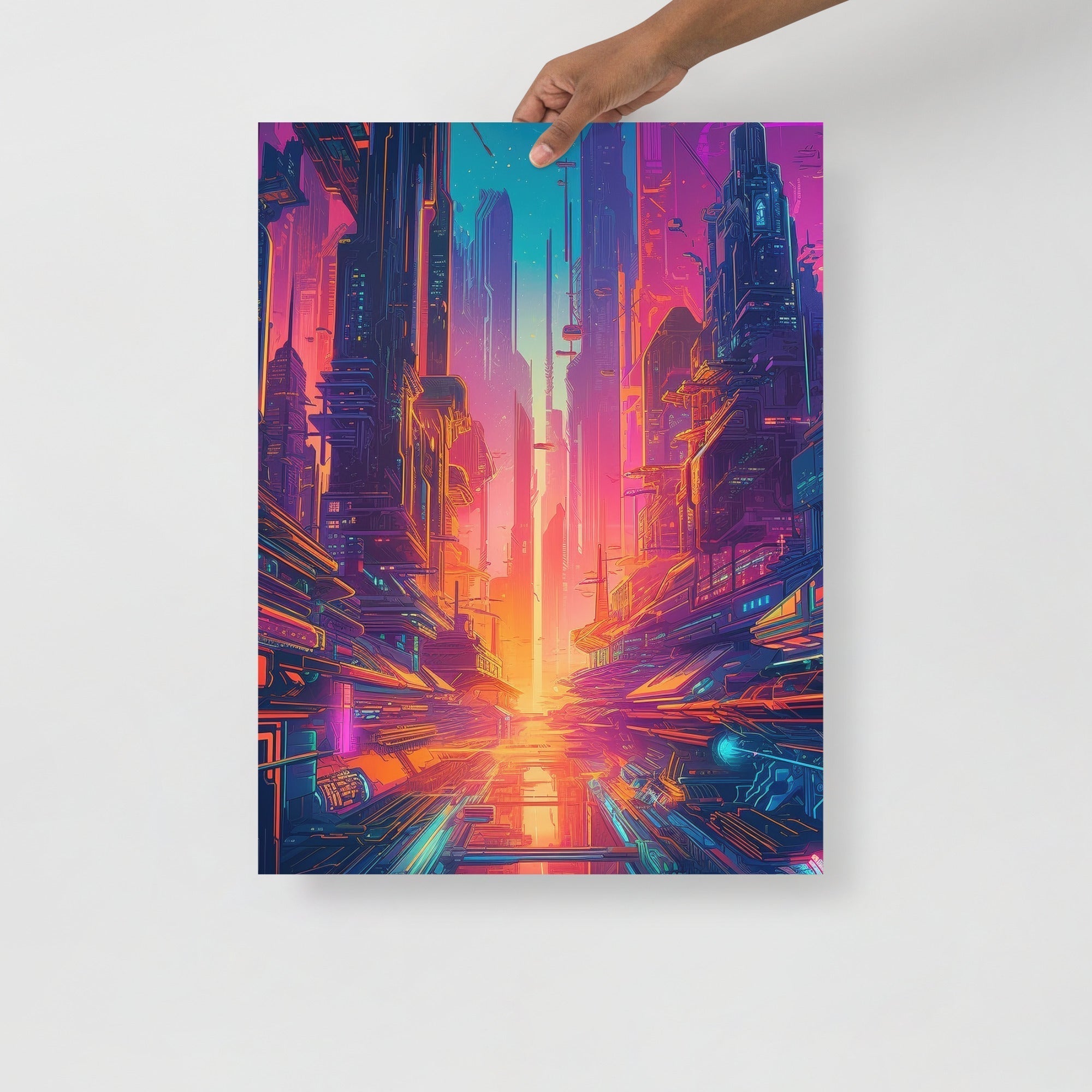 Vibrant Futuristic Psychedelic Abstract Art Poster by Visual Verse - Image 6