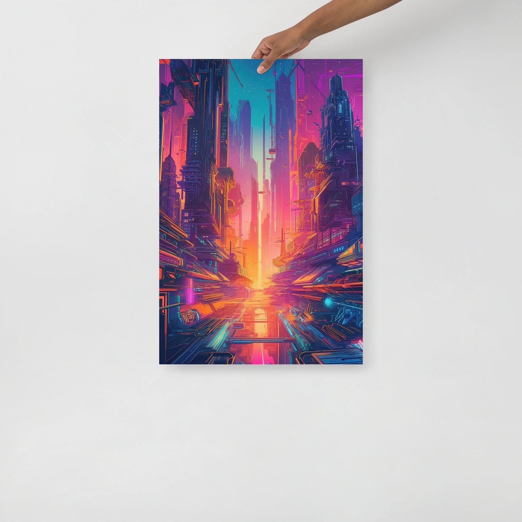 Vibrant Futuristic Psychedelic Abstract Art Poster by Visual Verse - Image 7