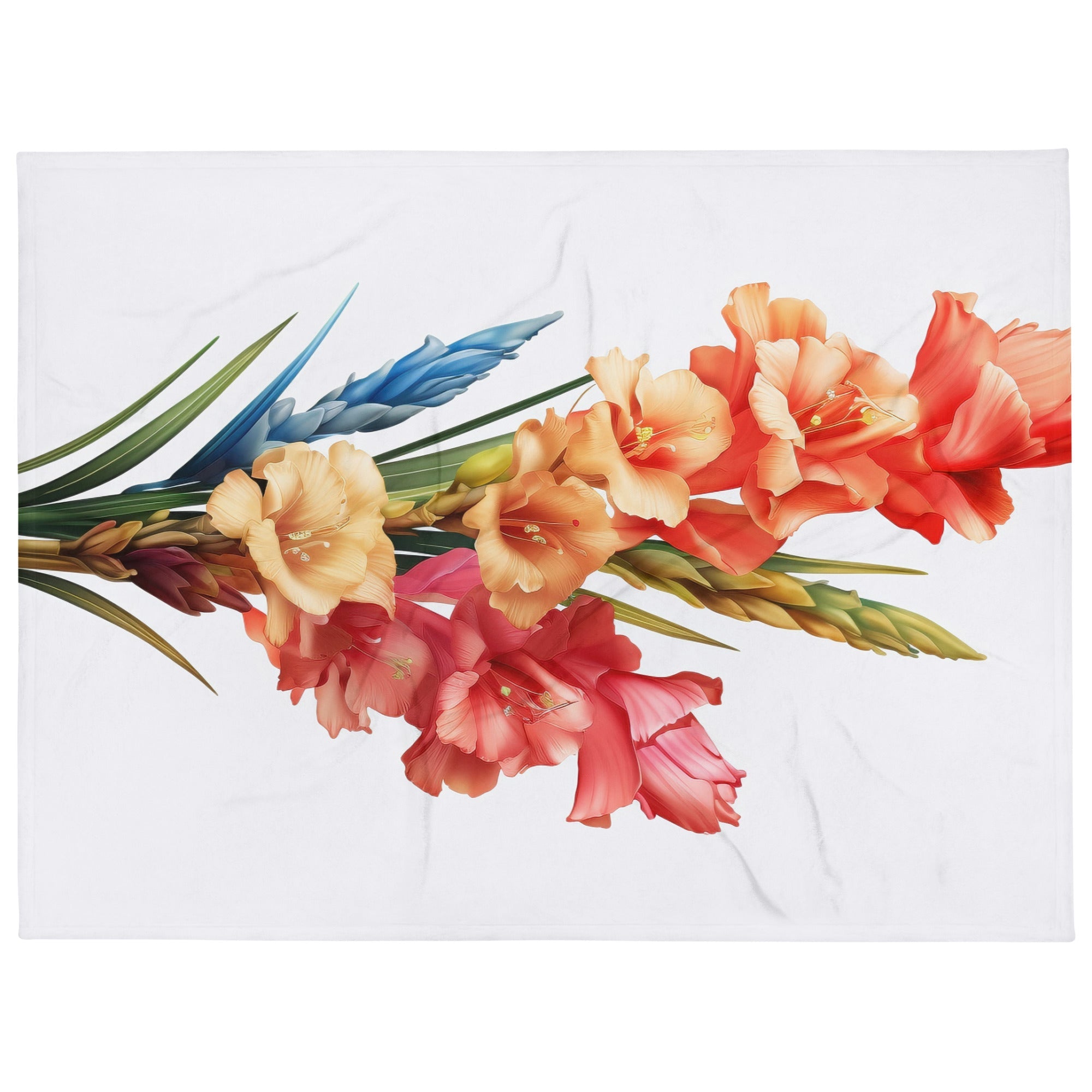 Vibrant Gladiolus Flower Blanket by Visual Verse - Image 1