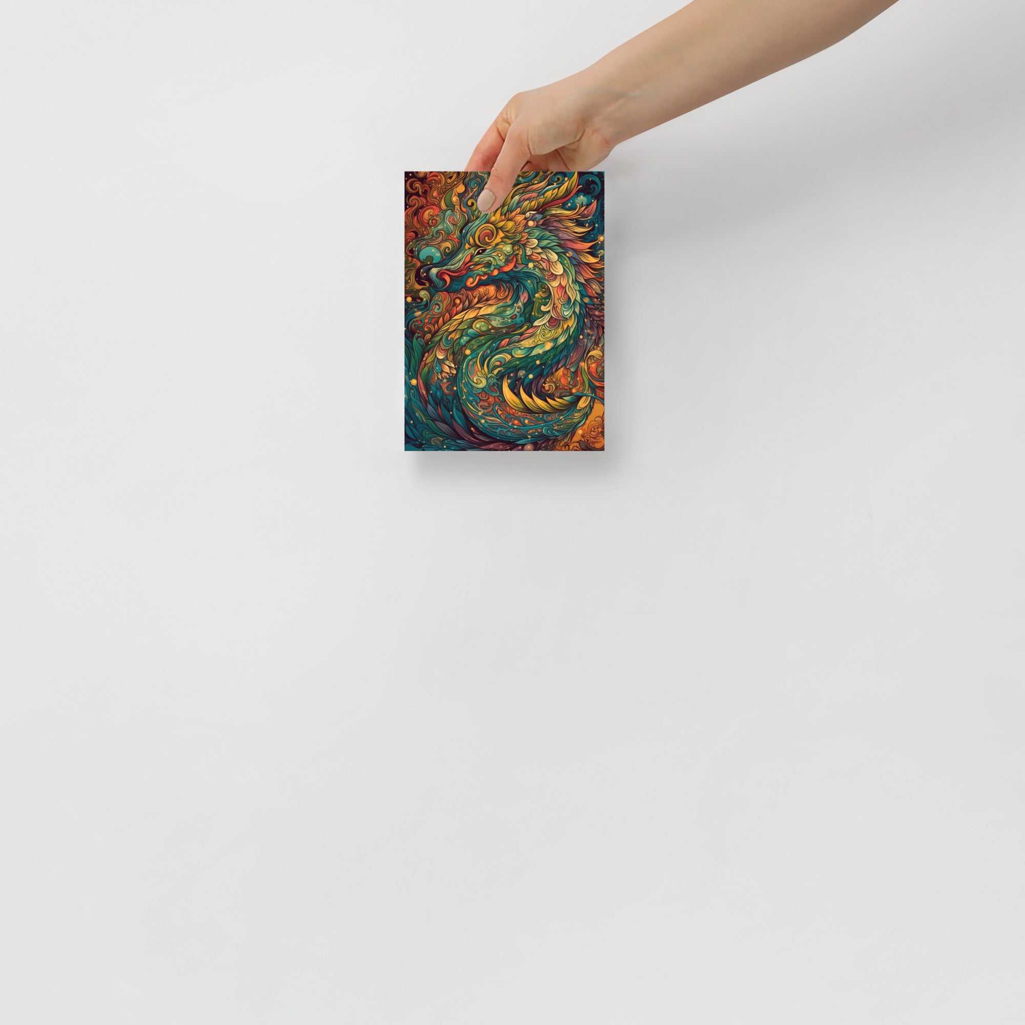 Vibrant Psychedelic Dragon Fantasy Art Poster by Visual Verse - Image 6