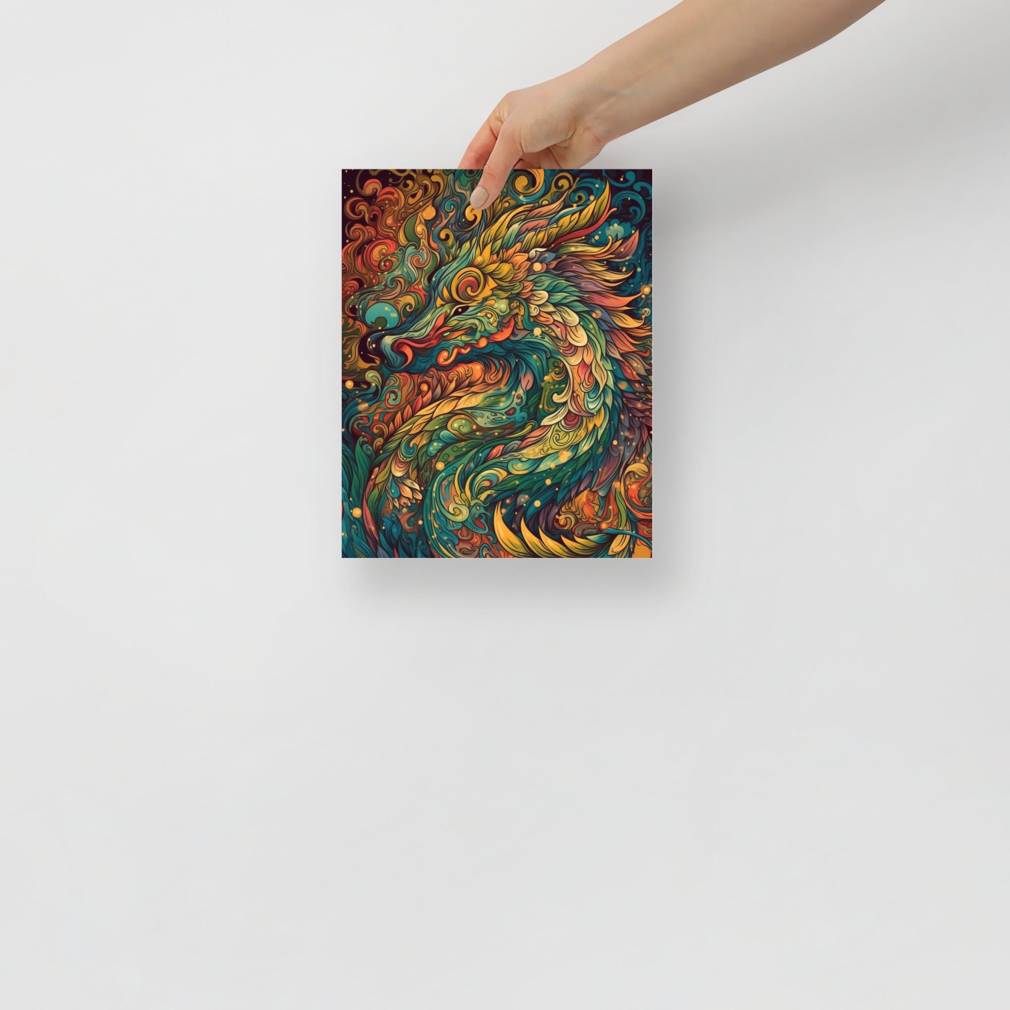 Vibrant Psychedelic Dragon Fantasy Art Poster by Visual Verse - Image 7