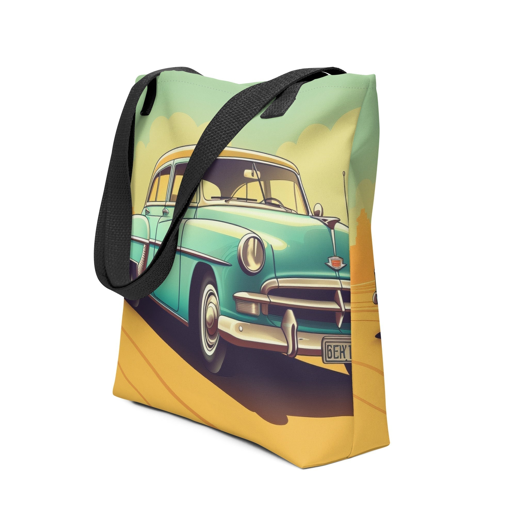 Vintage Car Retro Tote Bag by Visual Verse - Image 1