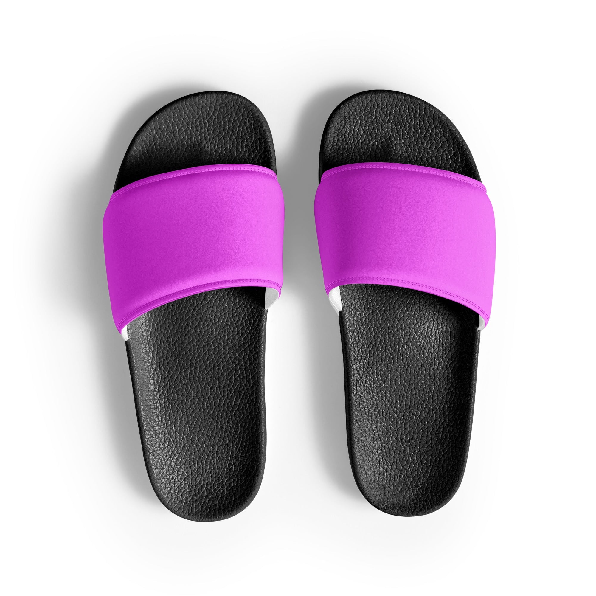 Violet Pink Color Men's Slides by Visual Verse - Image 1