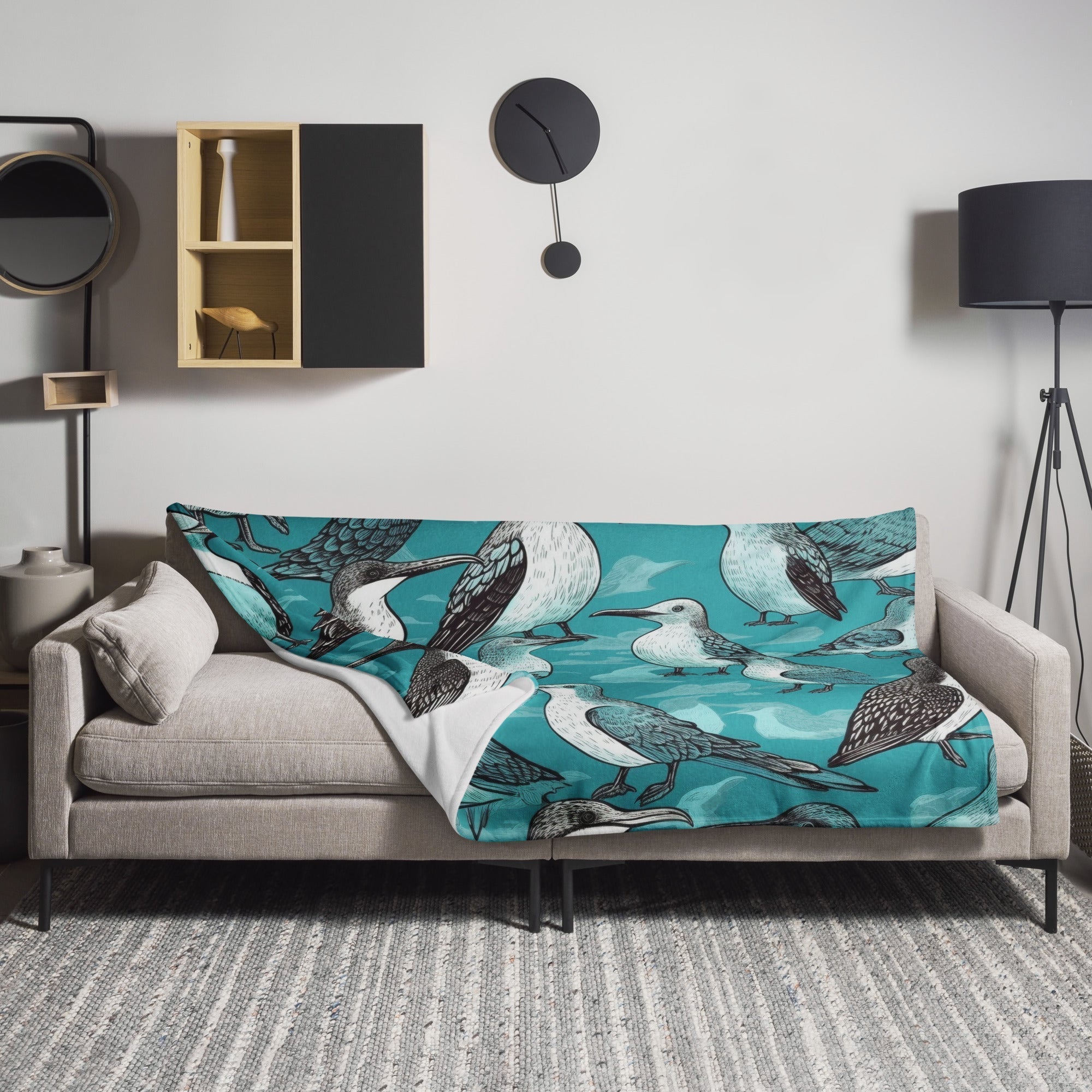 Whimsical Blue-Footed Booby Blanket by Visual Verse - Image 1
