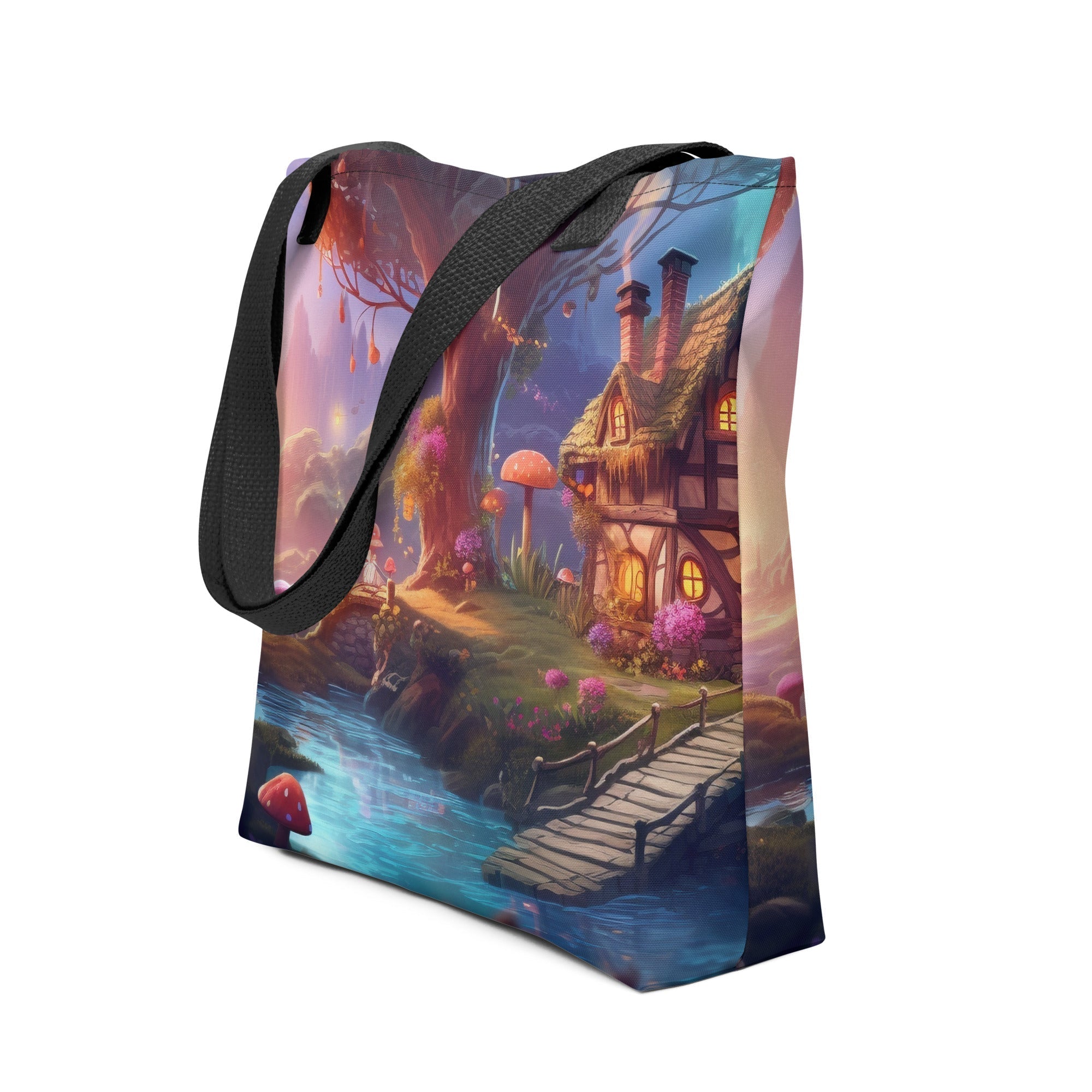 Whimsical Fairy Tale Forest Tote Bag by Visual Verse - Image 1