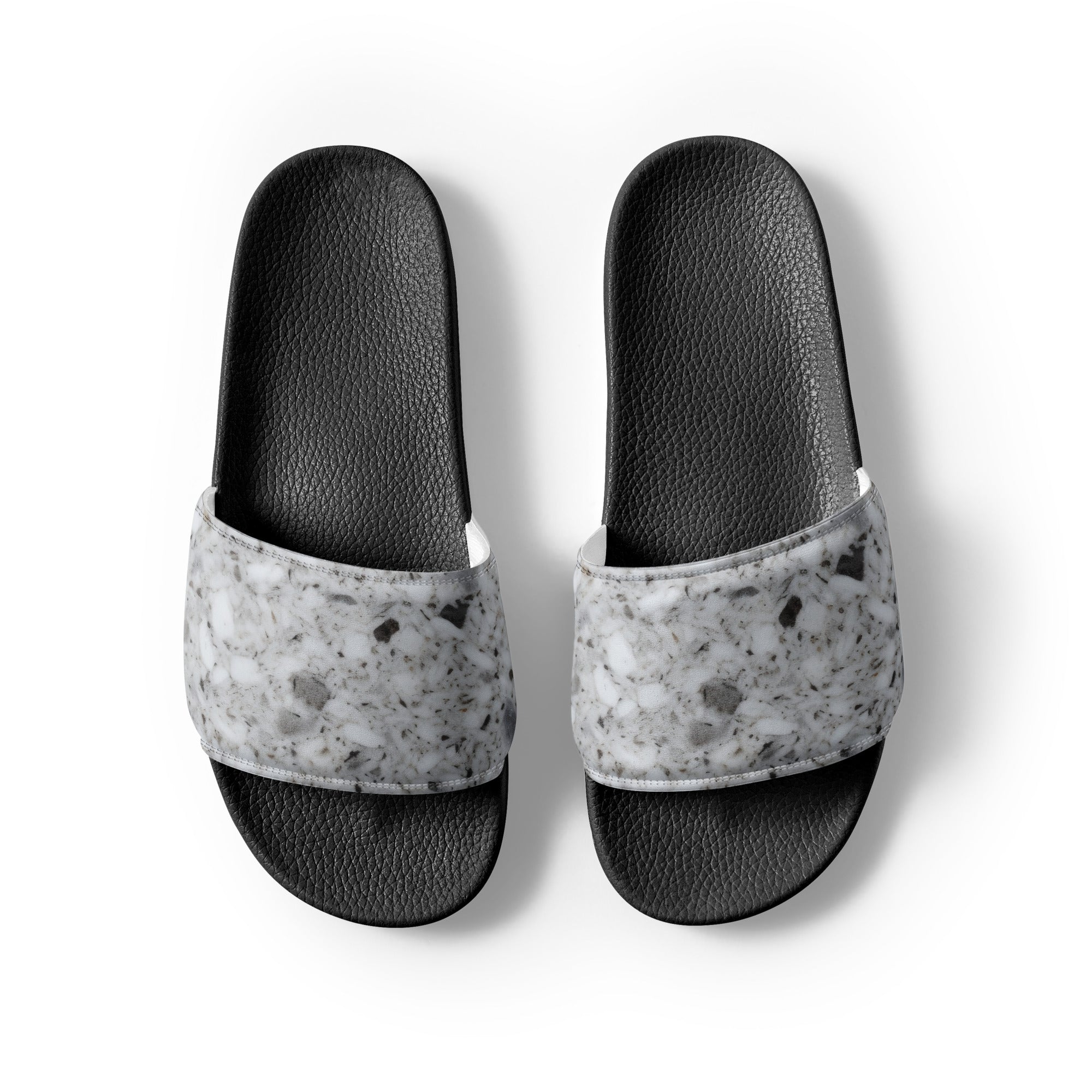 White Spekled Granite Men's Slides by Visual Verse - Image 2