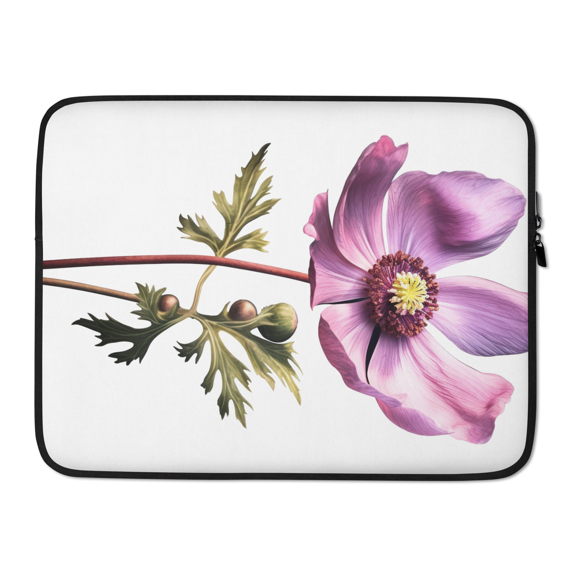 Windflower Flower Laptop Sleeve by Visual Verse - Image 1