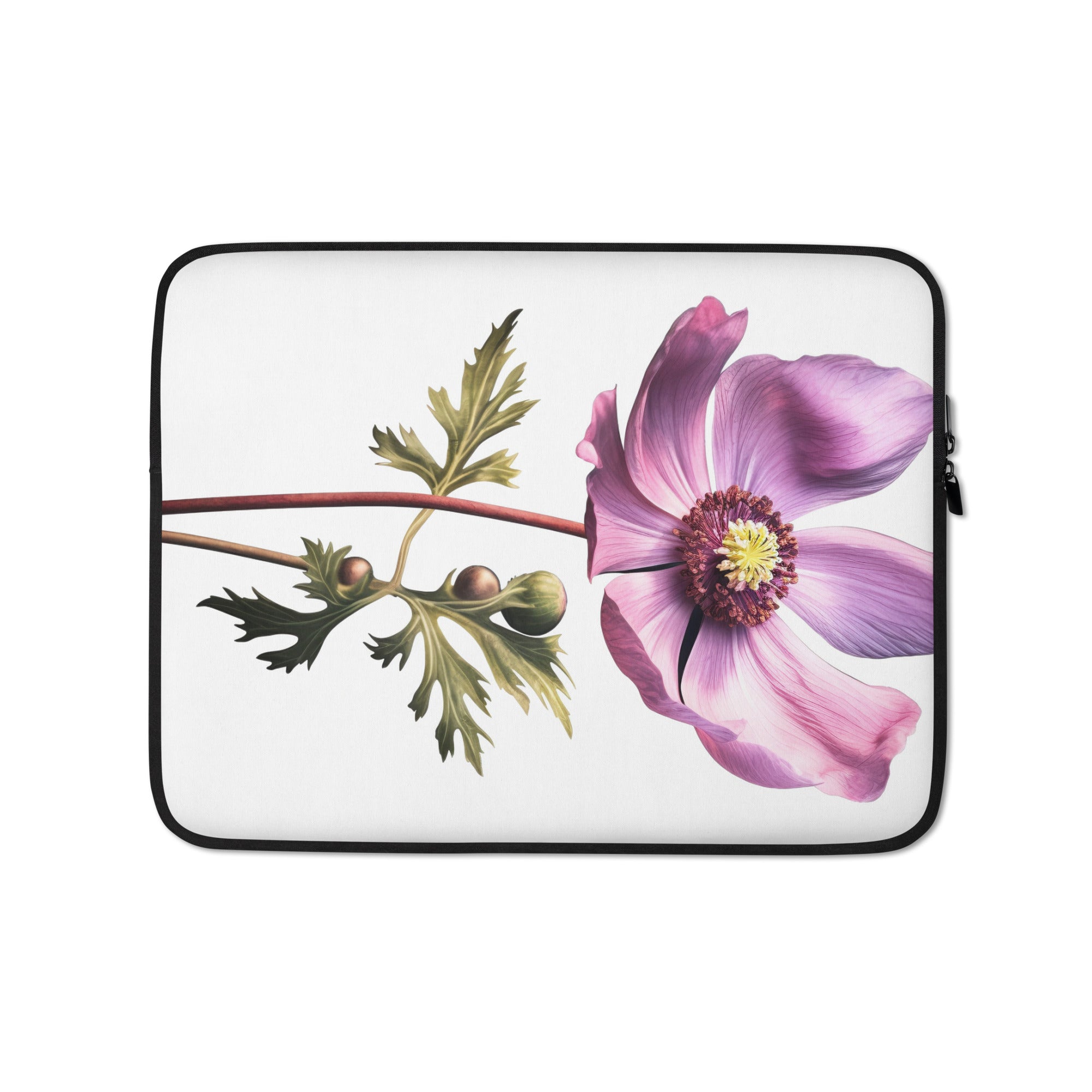 Windflower Flower Laptop Sleeve by Visual Verse - Image 2