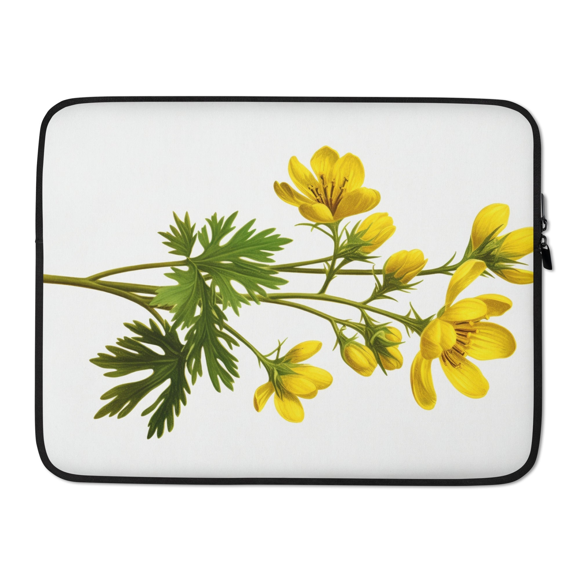 Winter Aconite Flower Laptop Sleeve by Visual Verse - Image 1