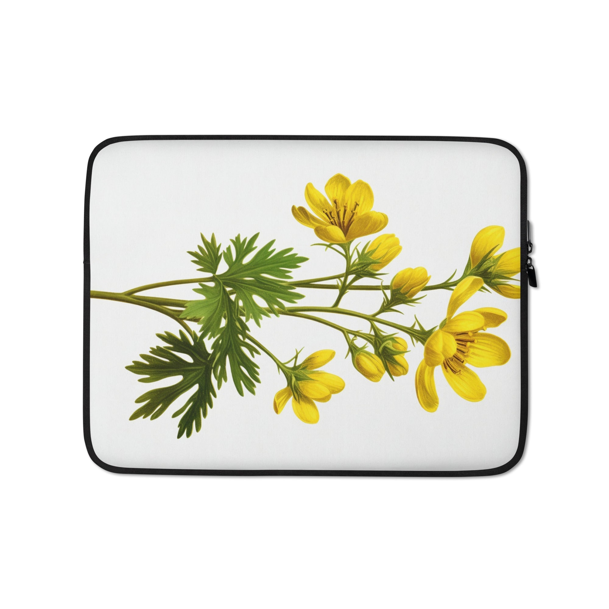 Winter Aconite Flower Laptop Sleeve by Visual Verse - Image 2