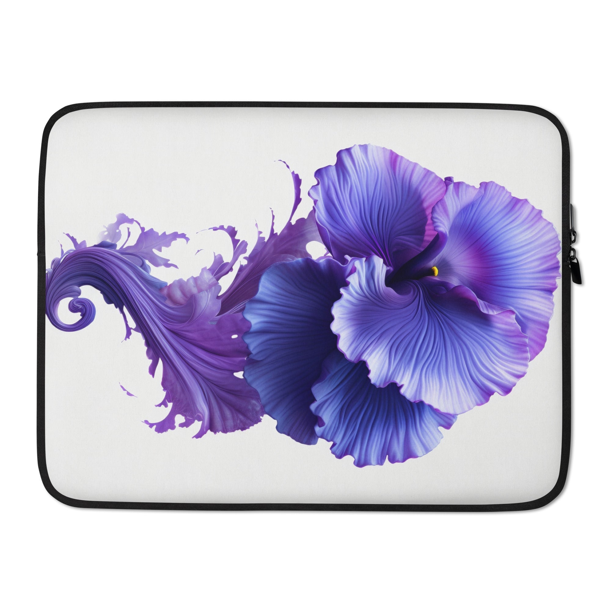 Woolly Bluecurls Flower Laptop Sleeve by Visual Verse - Image 1