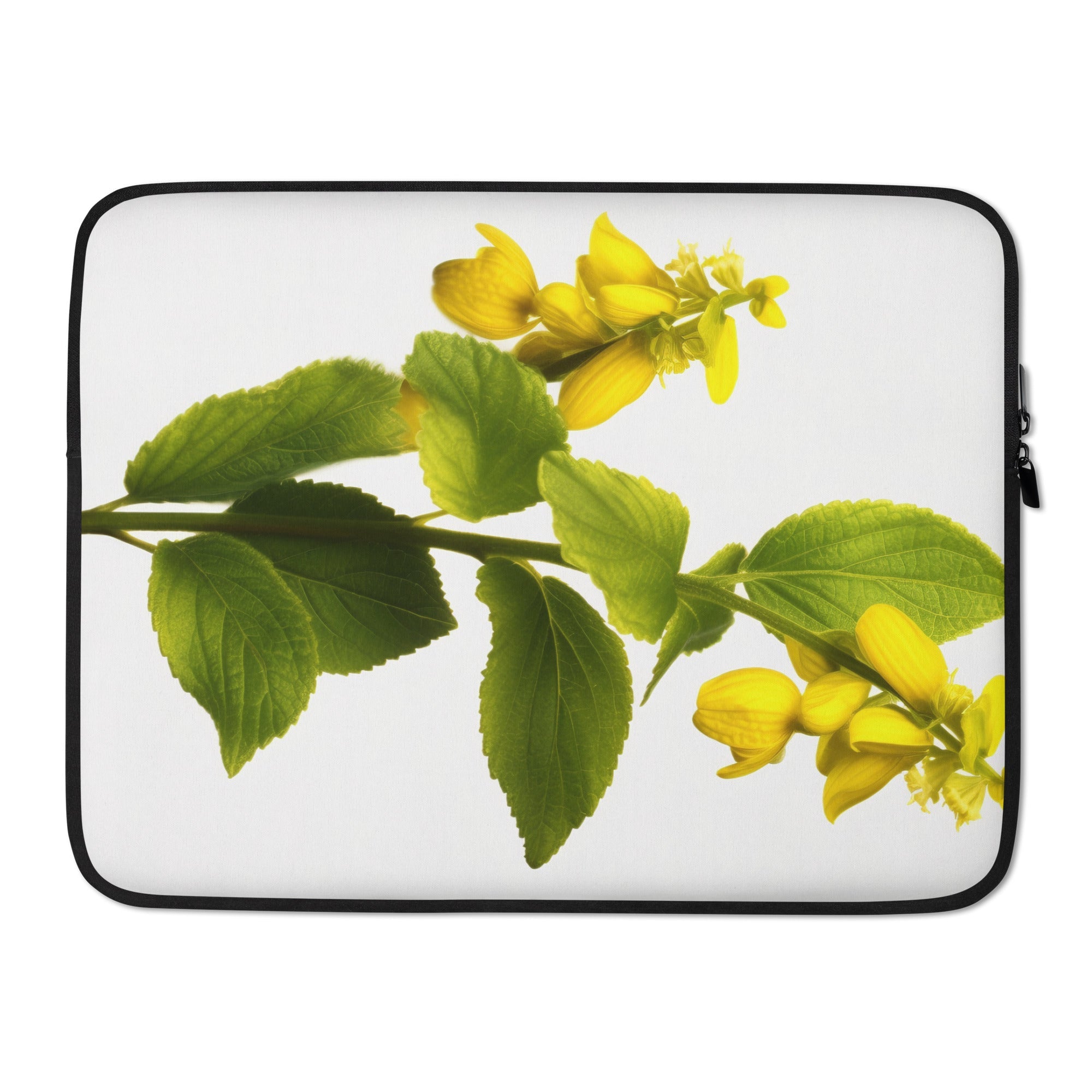 Yellow Archangel Flower Laptop Sleeve by Visual Verse - Image 1