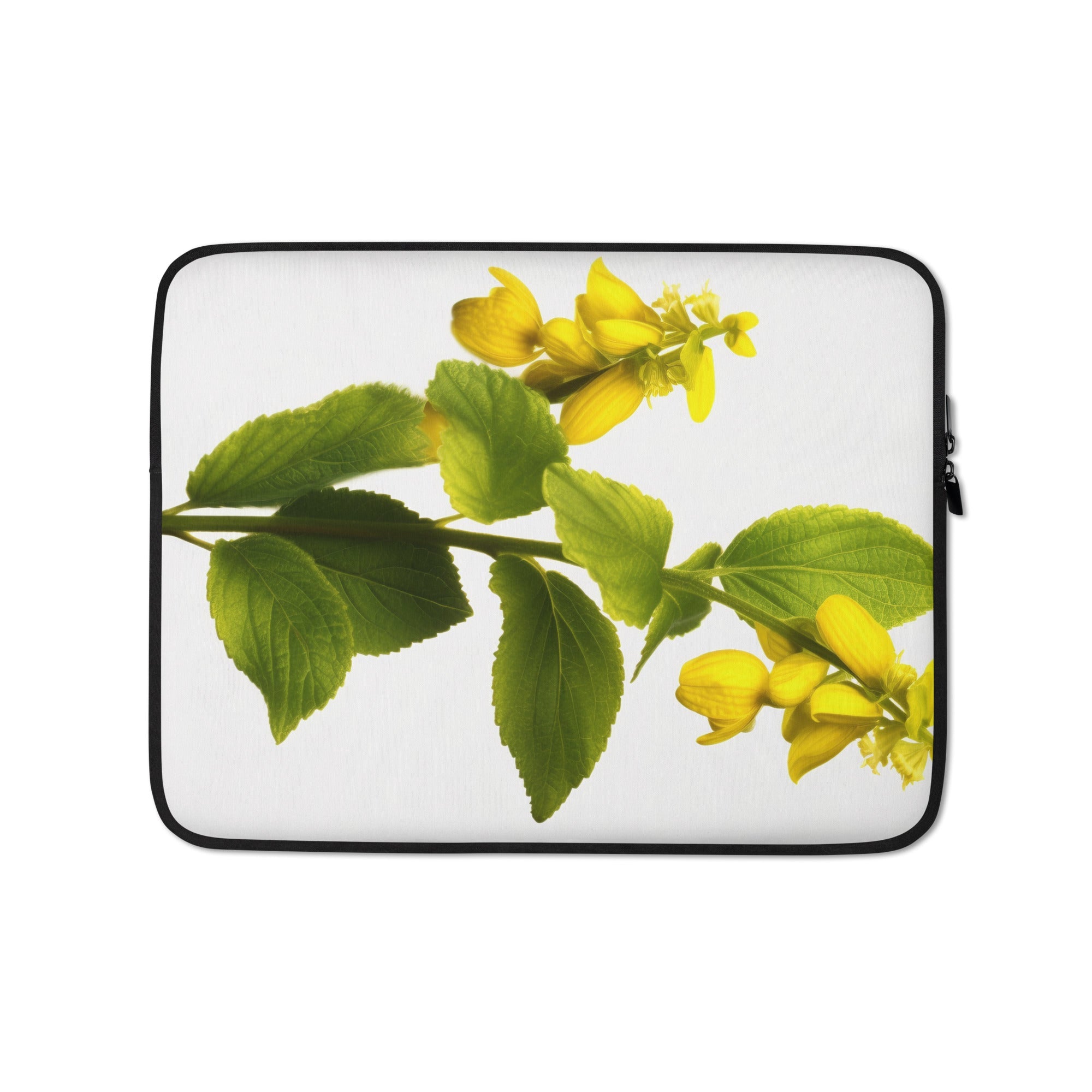 Yellow Archangel Flower Laptop Sleeve by Visual Verse - Image 2