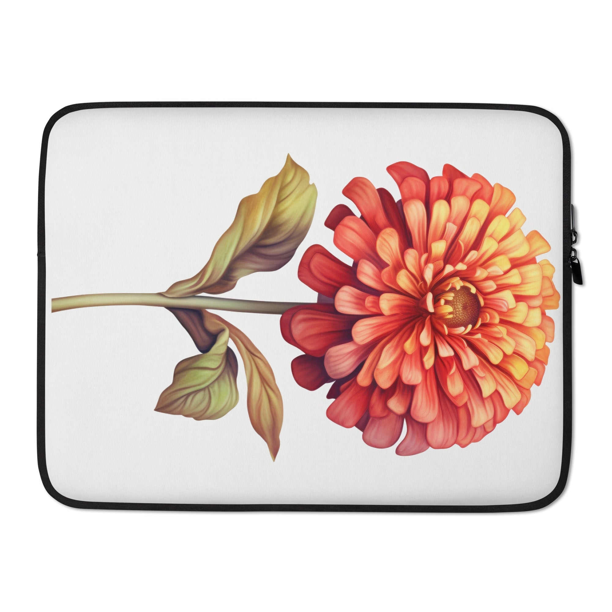 Zinnia Flower Laptop Sleeve by Visual Verse - Image 1