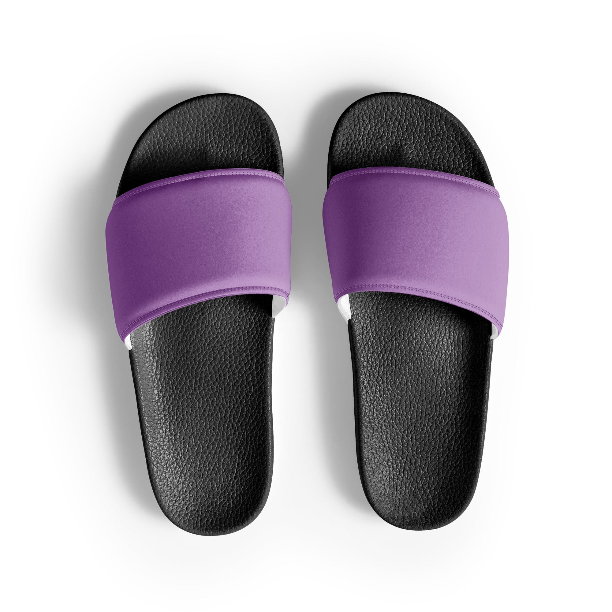 African Violet Color Men's Slides by Visual Verse - Image 1