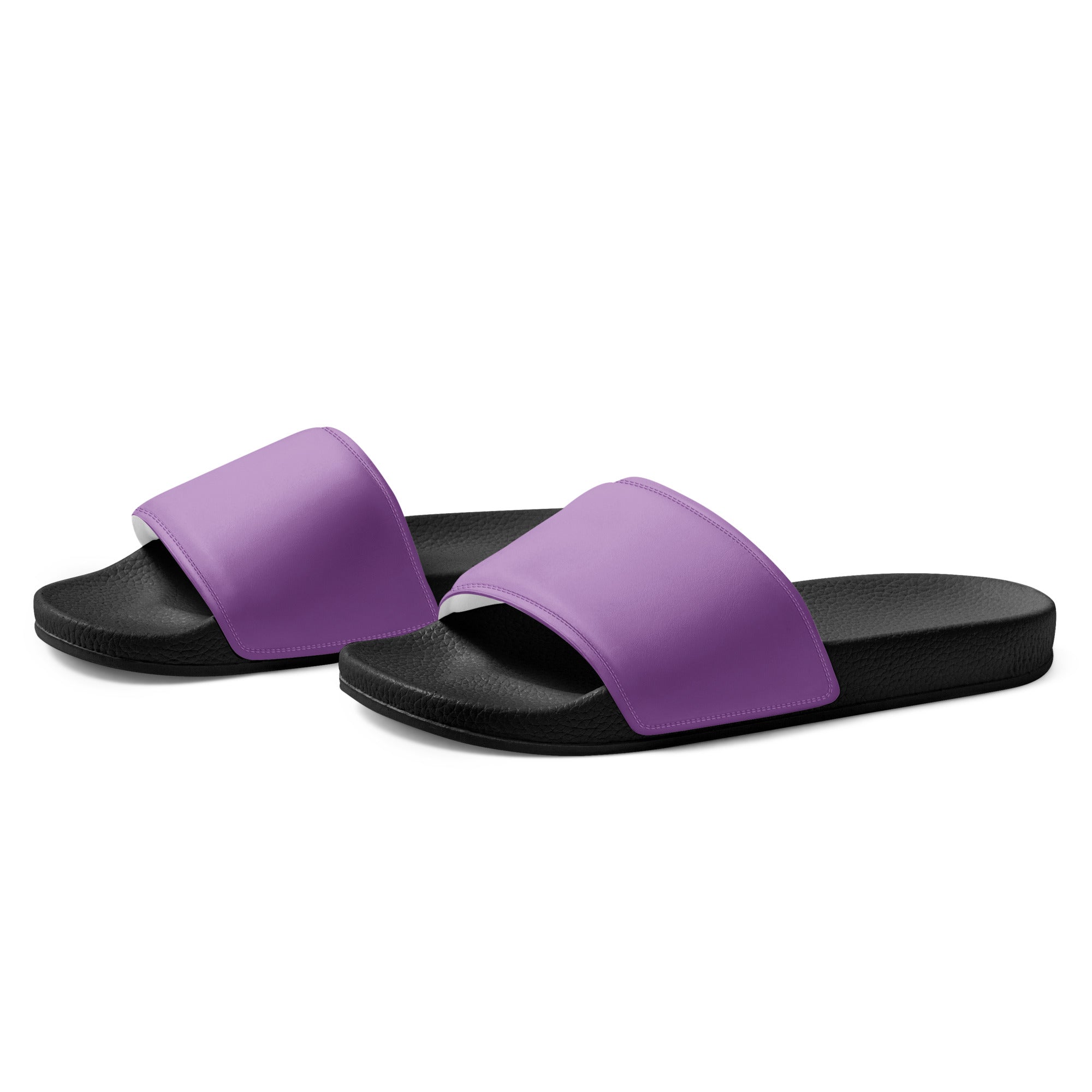 African Violet Color Men's Slides by Visual Verse - Image 3