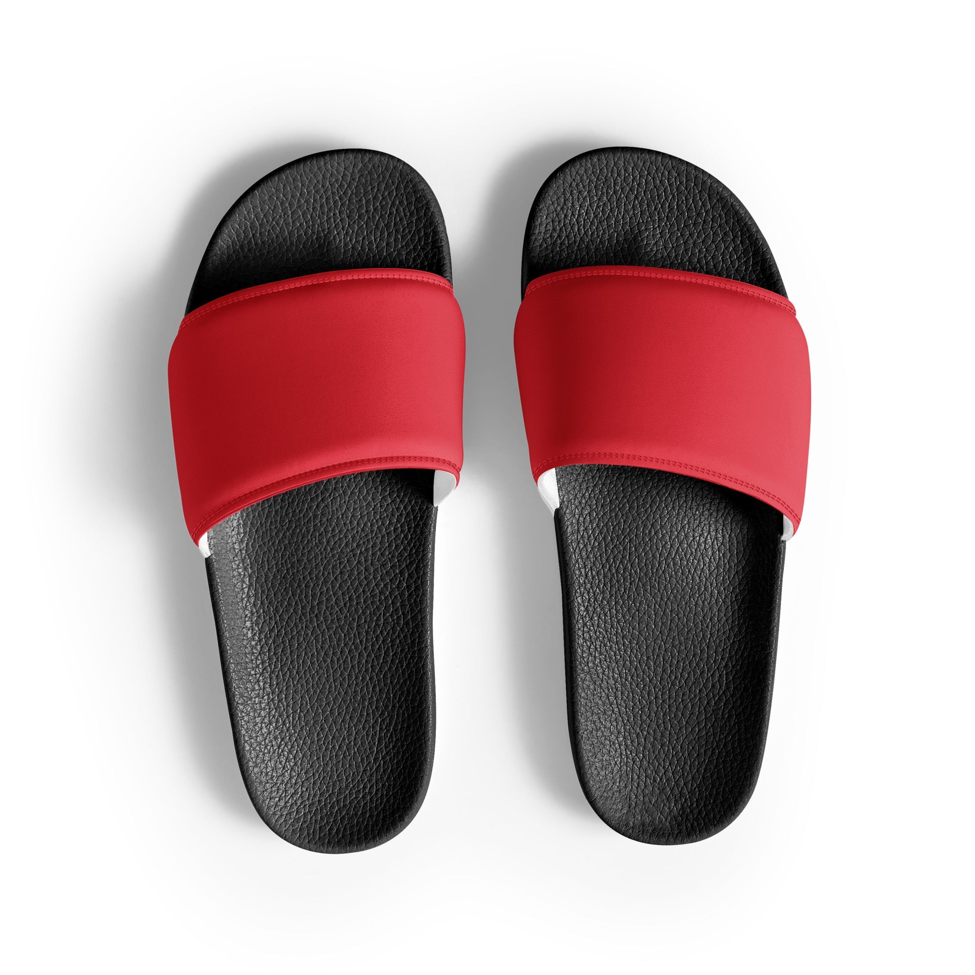 Alizarin Crimson Color Men's Slides by Visual Verse - Image 1