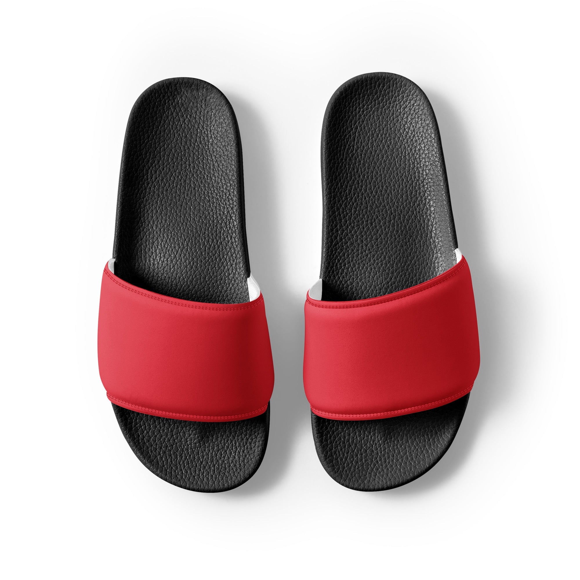 Alizarin Crimson Color Men's Slides by Visual Verse - Image 2