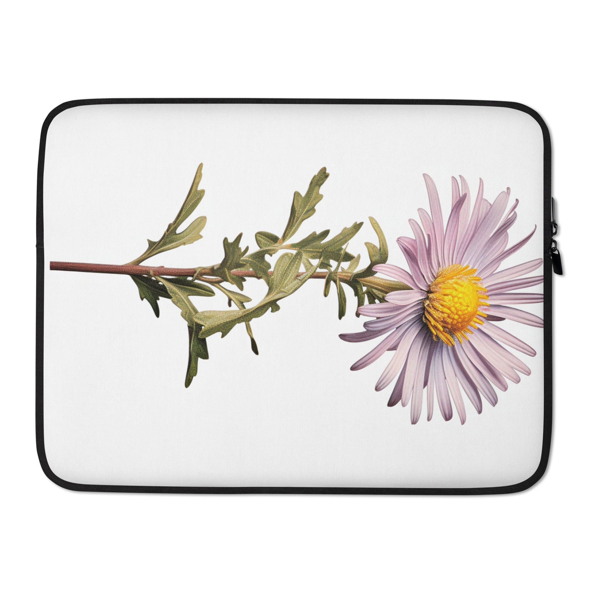 Alpine Aster Flower Laptop Sleeve by Visual Verse - Image 1