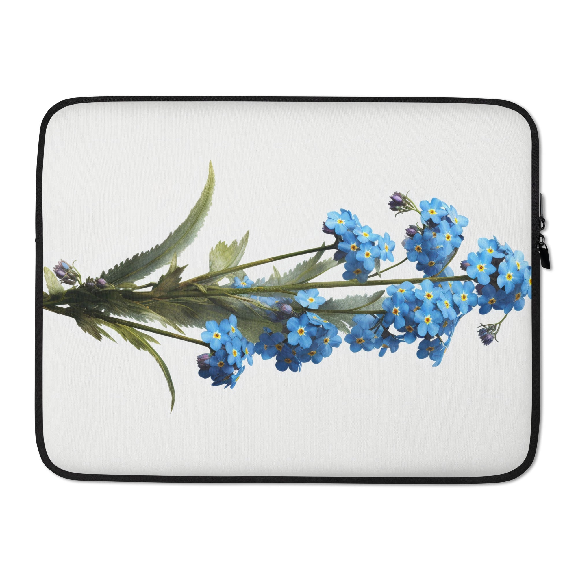 Alpine Forget-Me-Not Flower Laptop Sleeve by Visual Verse - Image 1