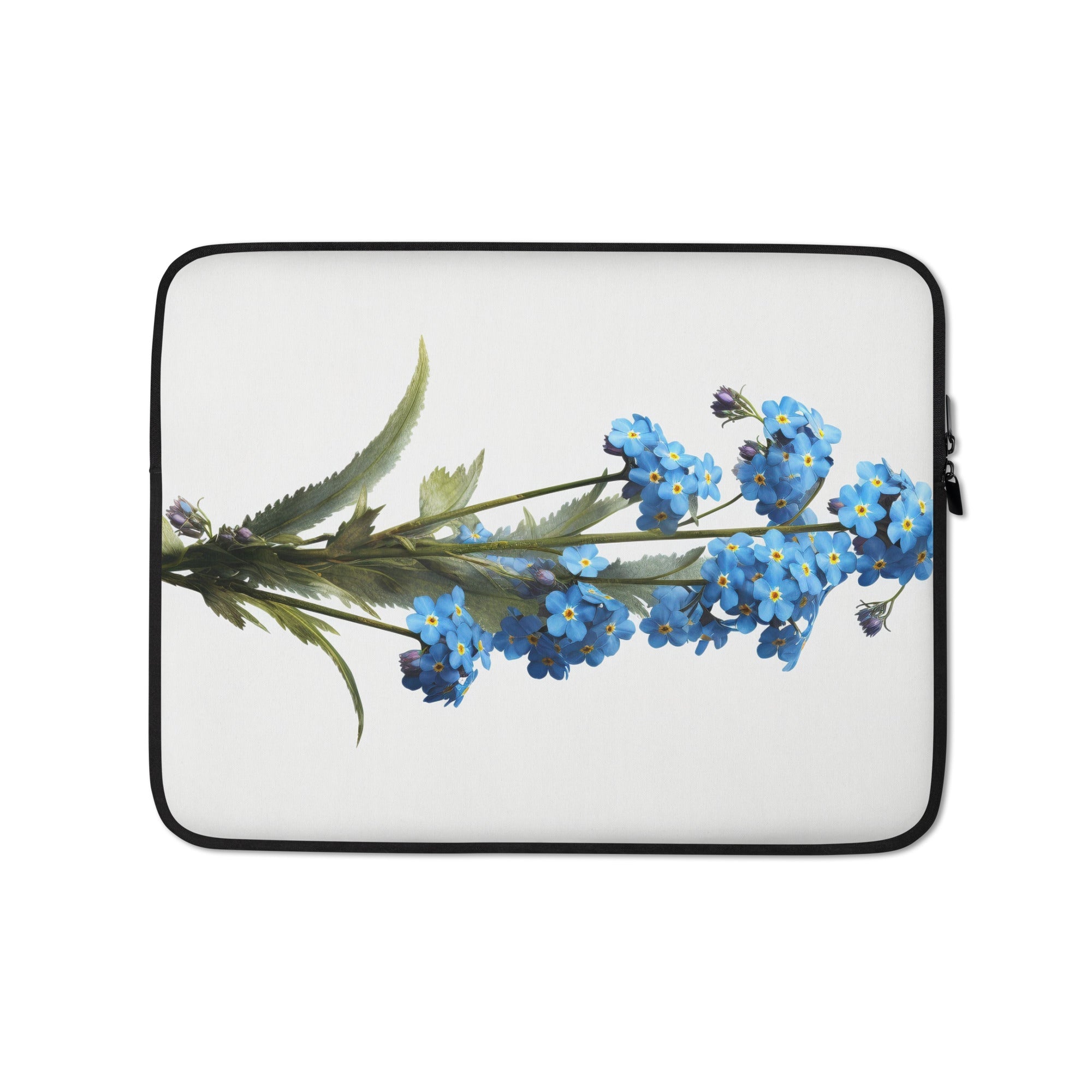 Alpine Forget-Me-Not Flower Laptop Sleeve by Visual Verse - Image 2